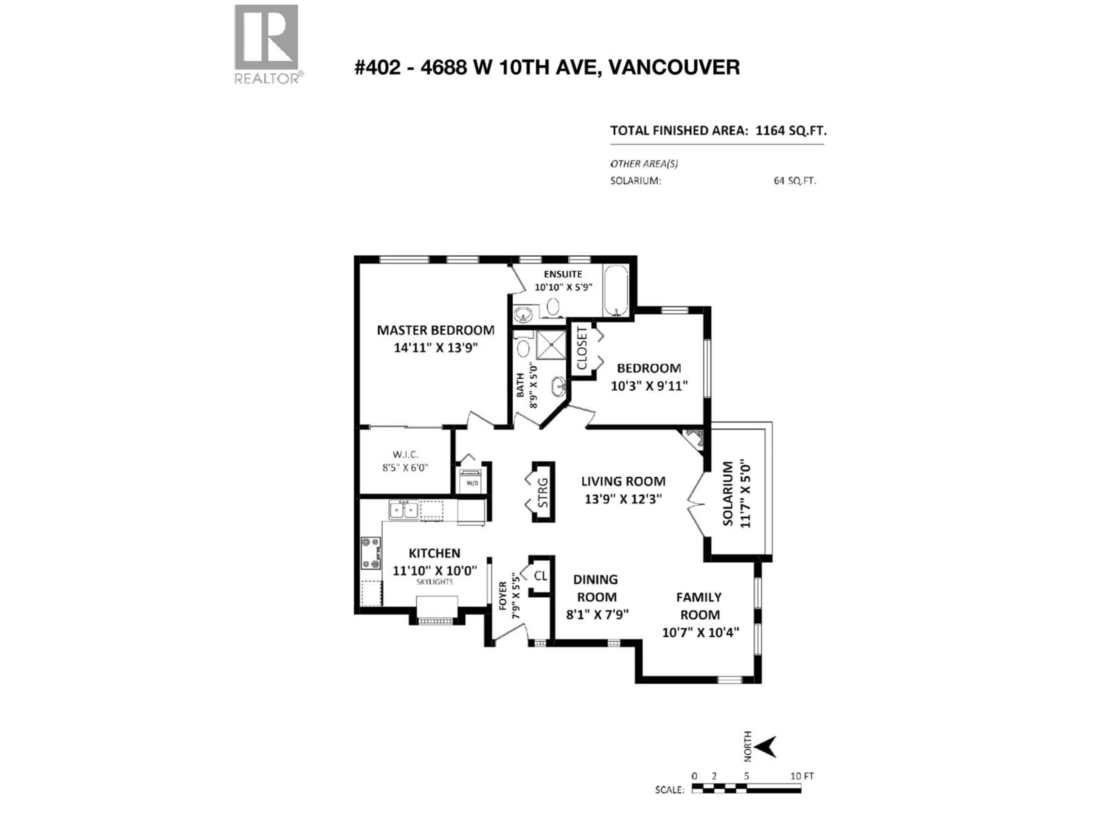 Floor plan for 402 - 4688 10TH AVENUE, Vancouver British Columbia V6R2J5