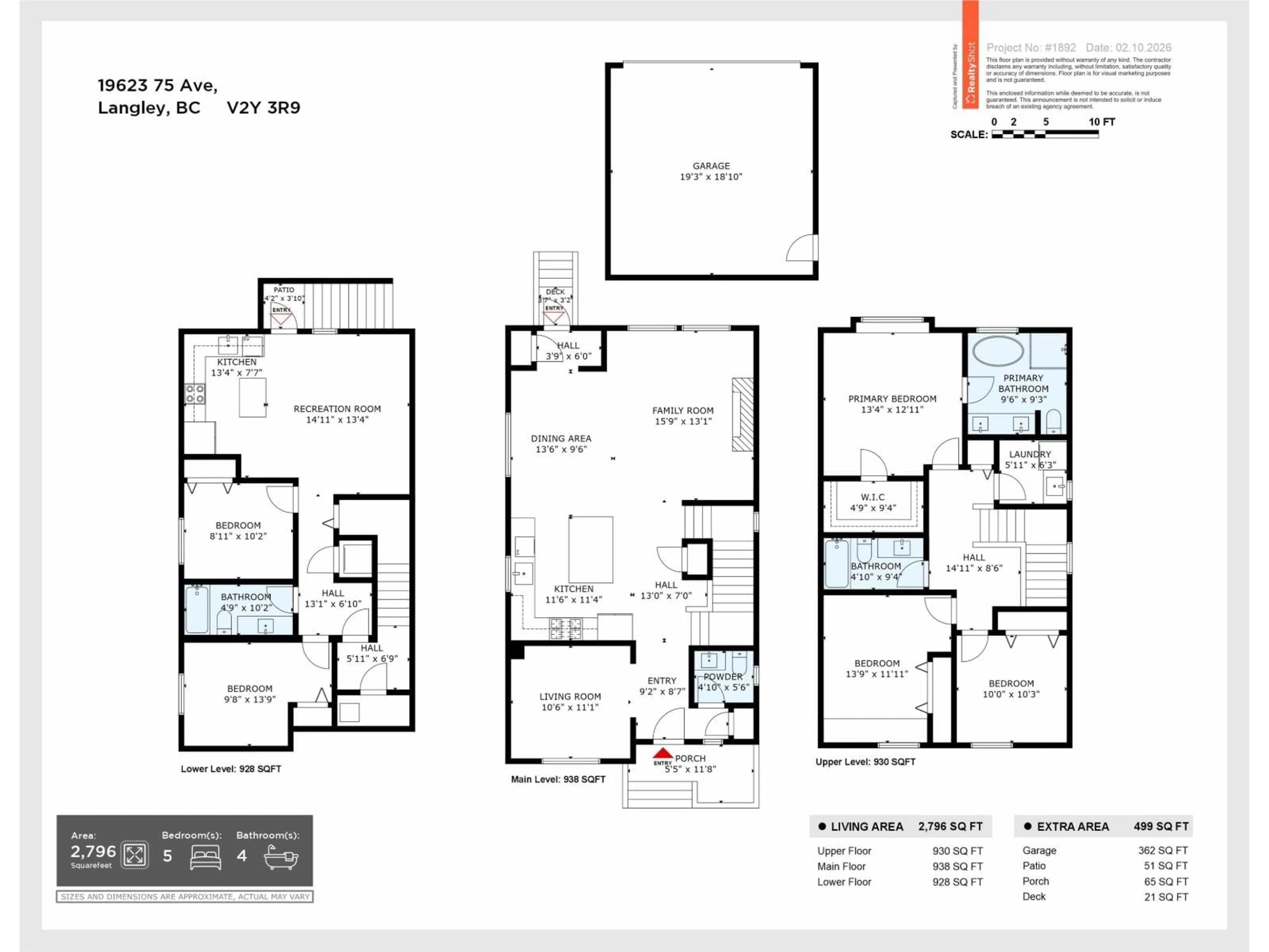 Floor plan for 19623 75 AVENUE, Langley British Columbia V2Y3R9