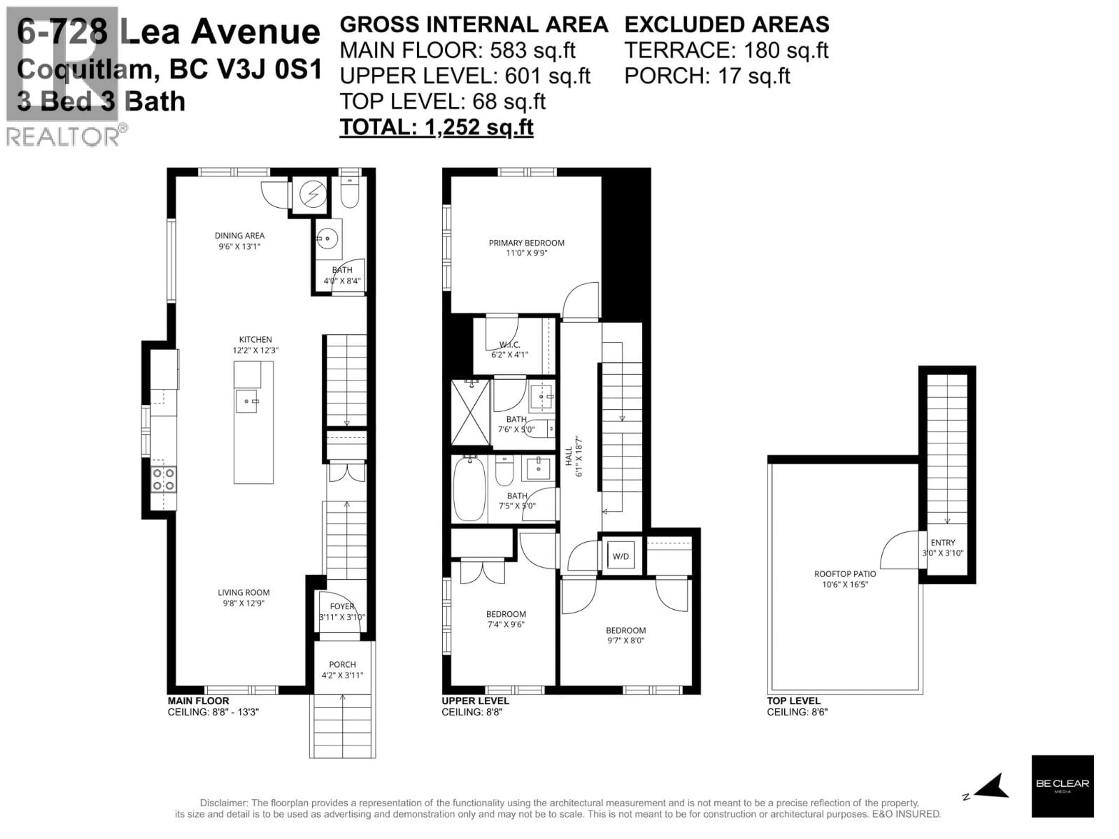 Floor plan for 6 - 728 LEA AVENUE, Coquitlam British Columbia V3J0S1