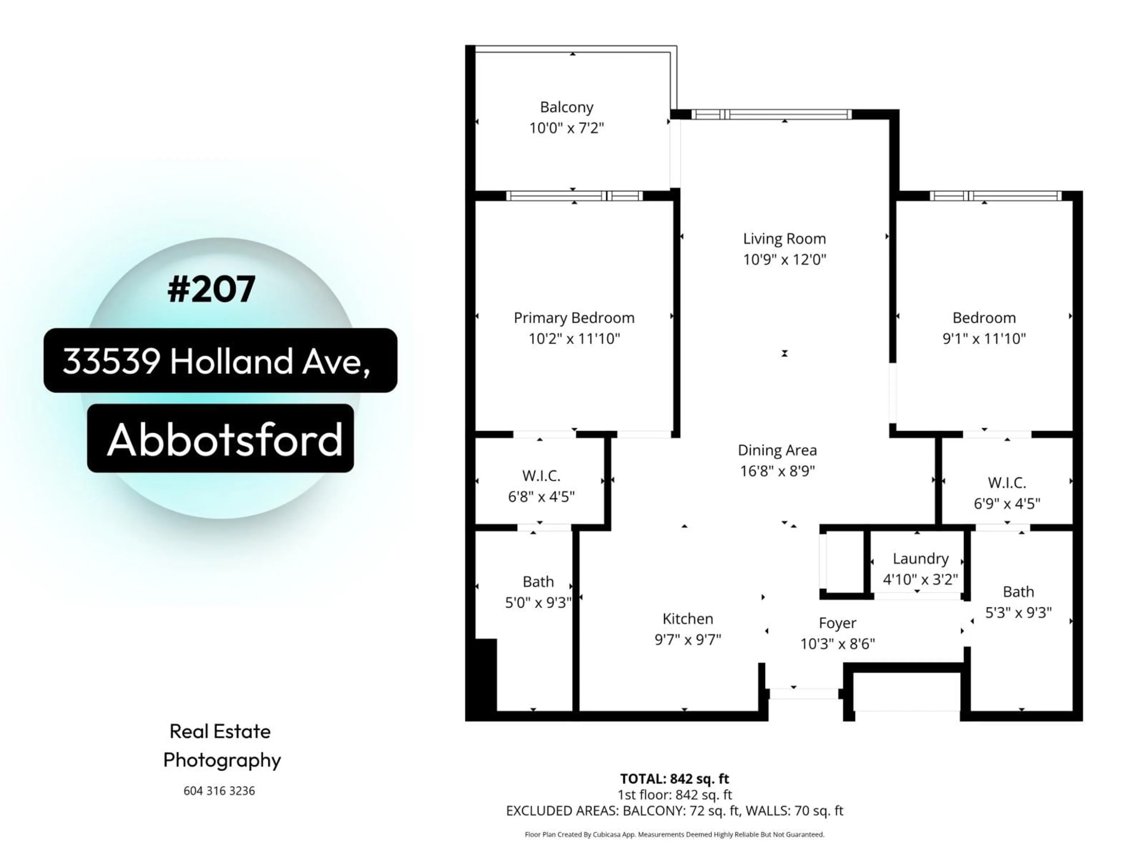 Floor plan for 207 - 33539 HOLLAND AVENUE, Abbotsford British Columbia V2S0C6