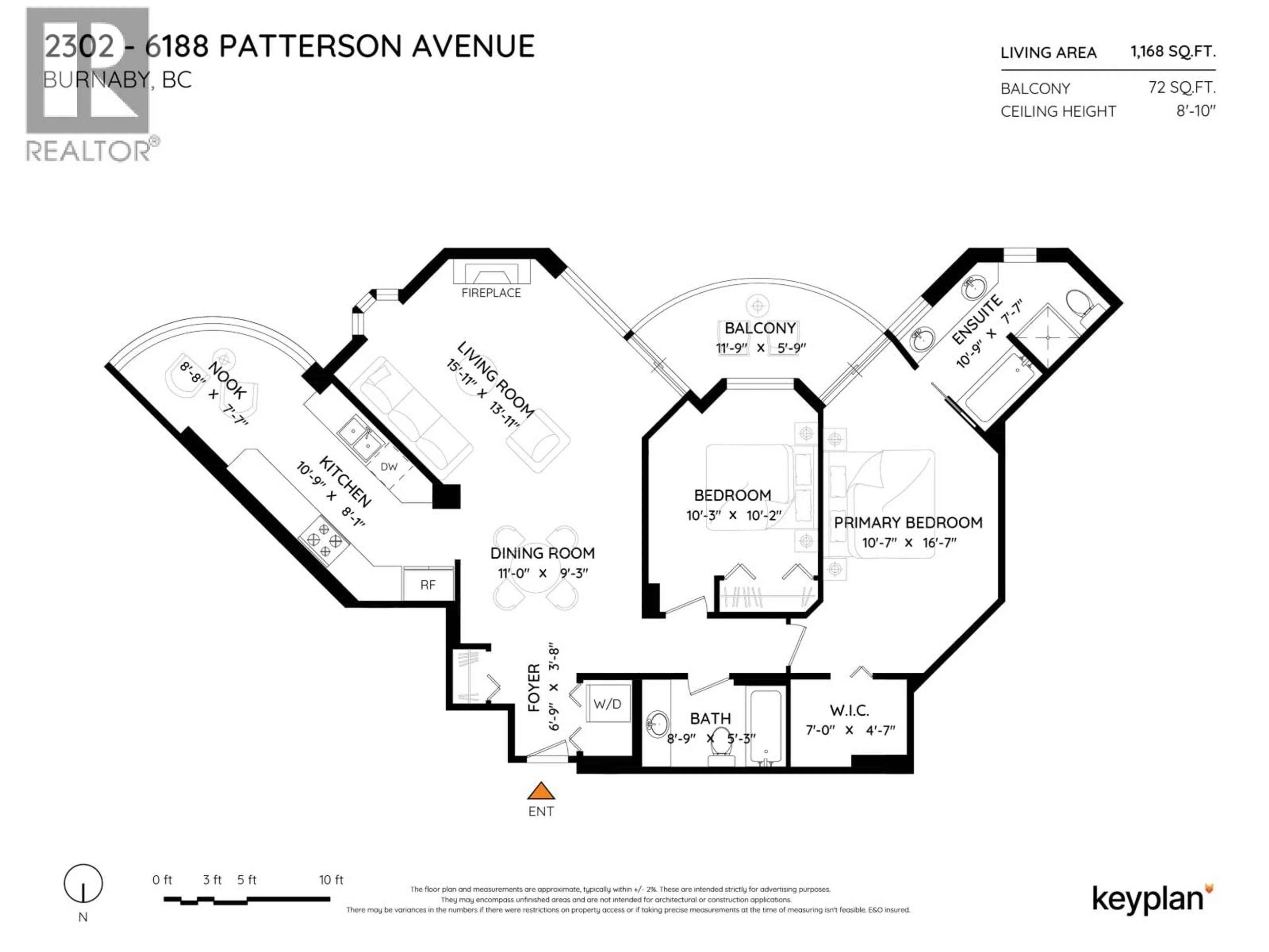 Floor plan for 2302 - 6188 PATTERSON AVENUE, Burnaby British Columbia V5H2N1