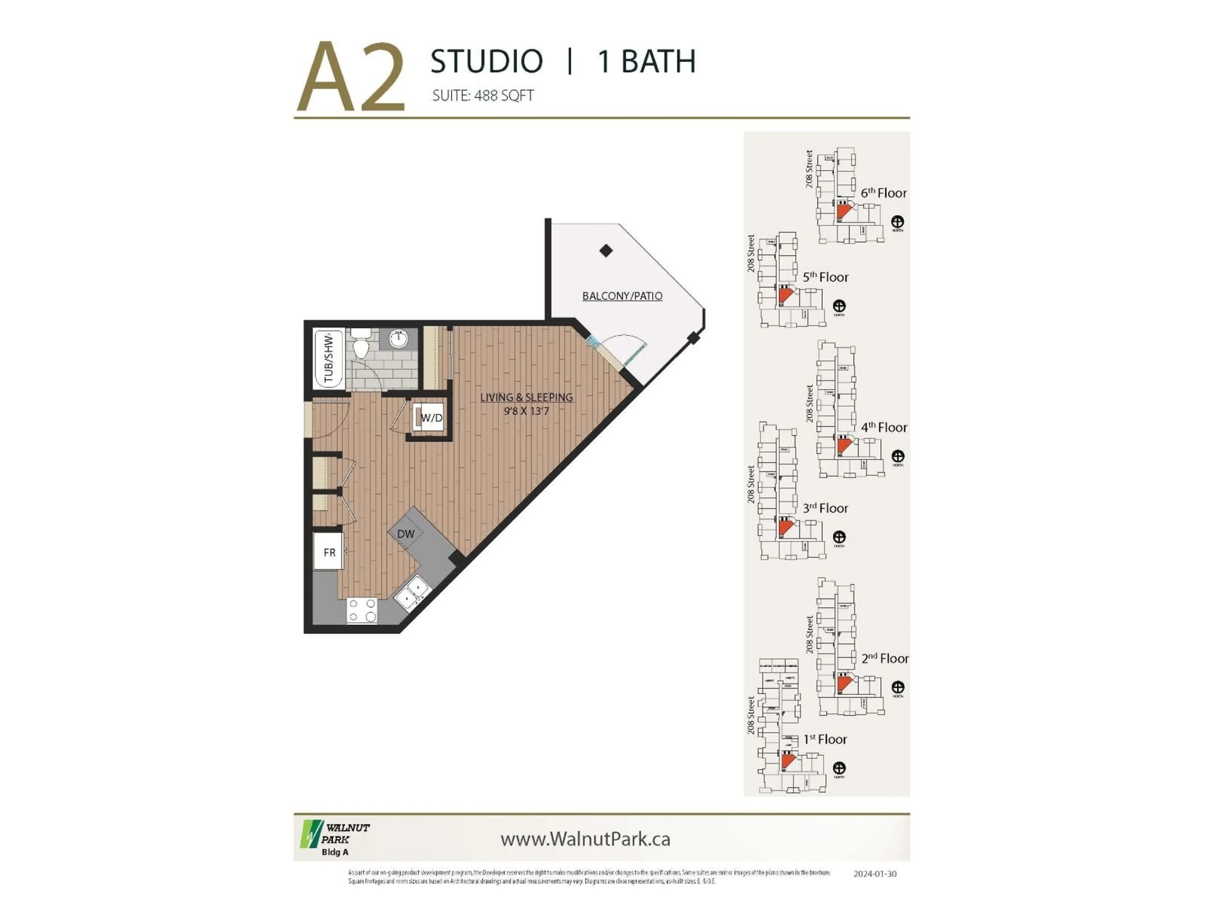Floor plan for A311 - 8233 208B STREET, Langley British Columbia V2Y4M7