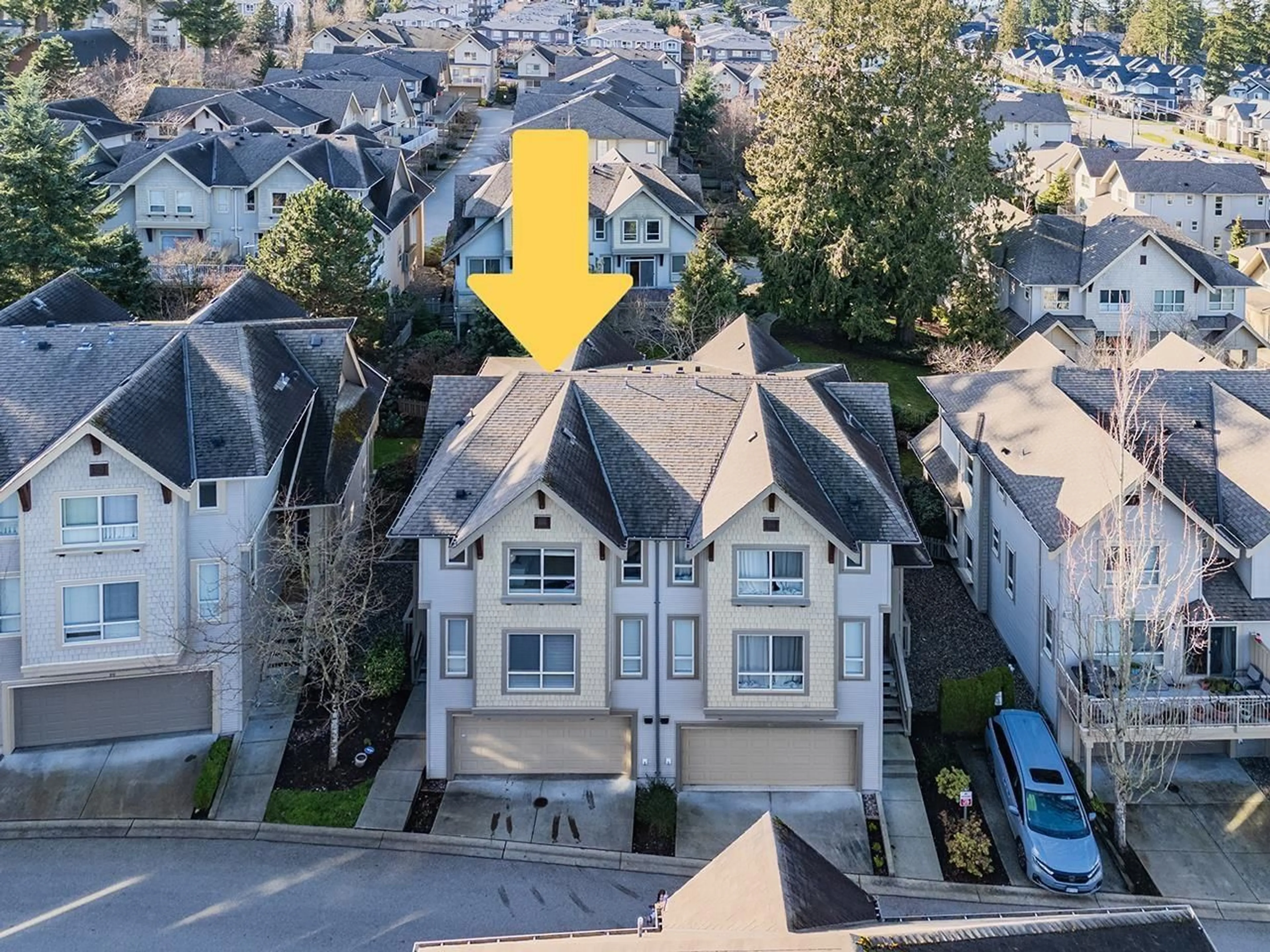A pic from outside/outdoor area/front of a property/back of a property/a pic from drone, street for 67 - 2738 158 STREET, Surrey British Columbia V3Z3K3