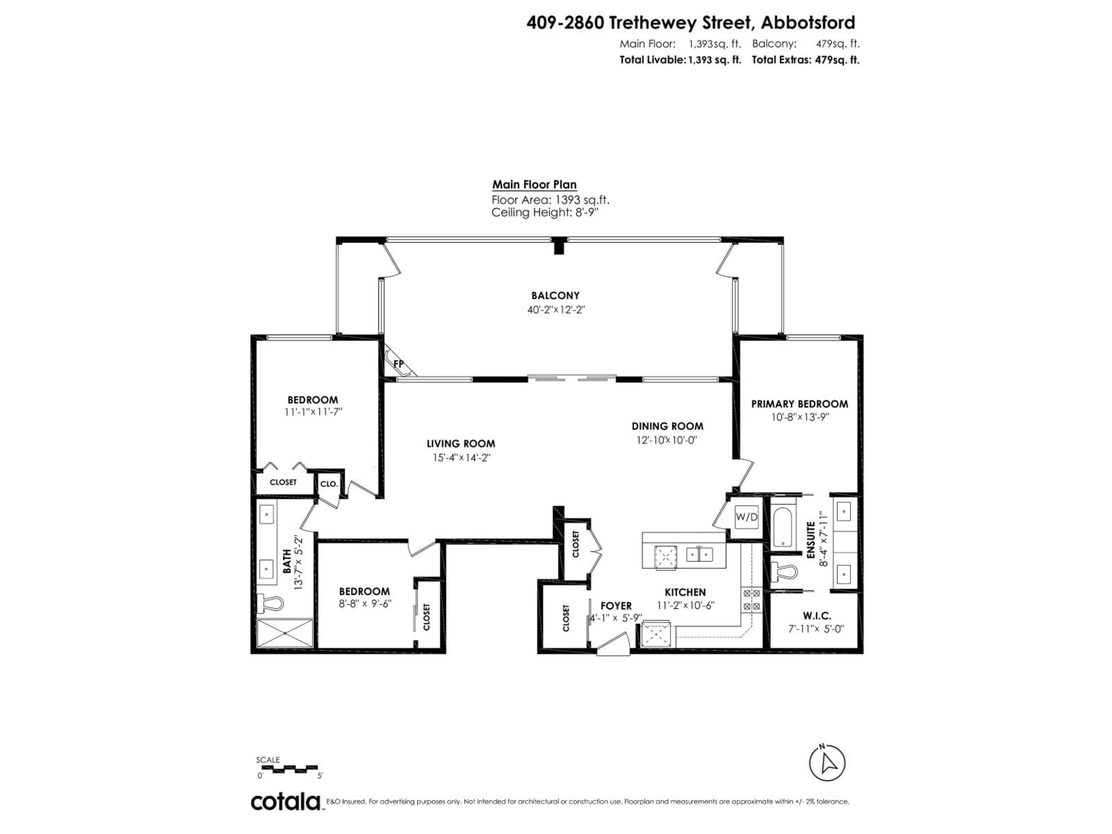 Floor plan for 409 - 2860 TRETHEWEY STREET, Abbotsford British Columbia V2T5M4