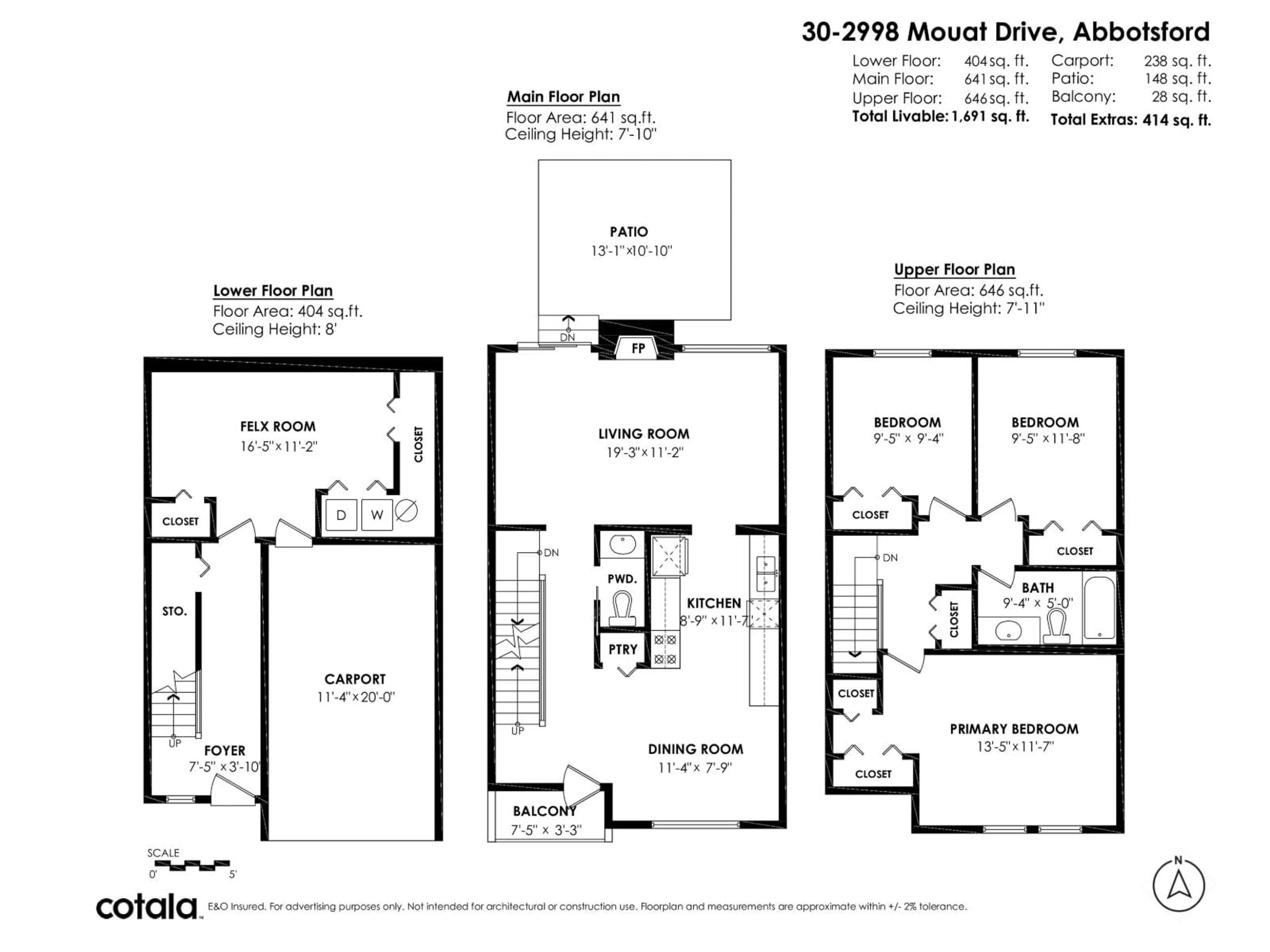 Floor plan for 30 - 2998 MOUAT DRIVE, Abbotsford British Columbia V2T4E6