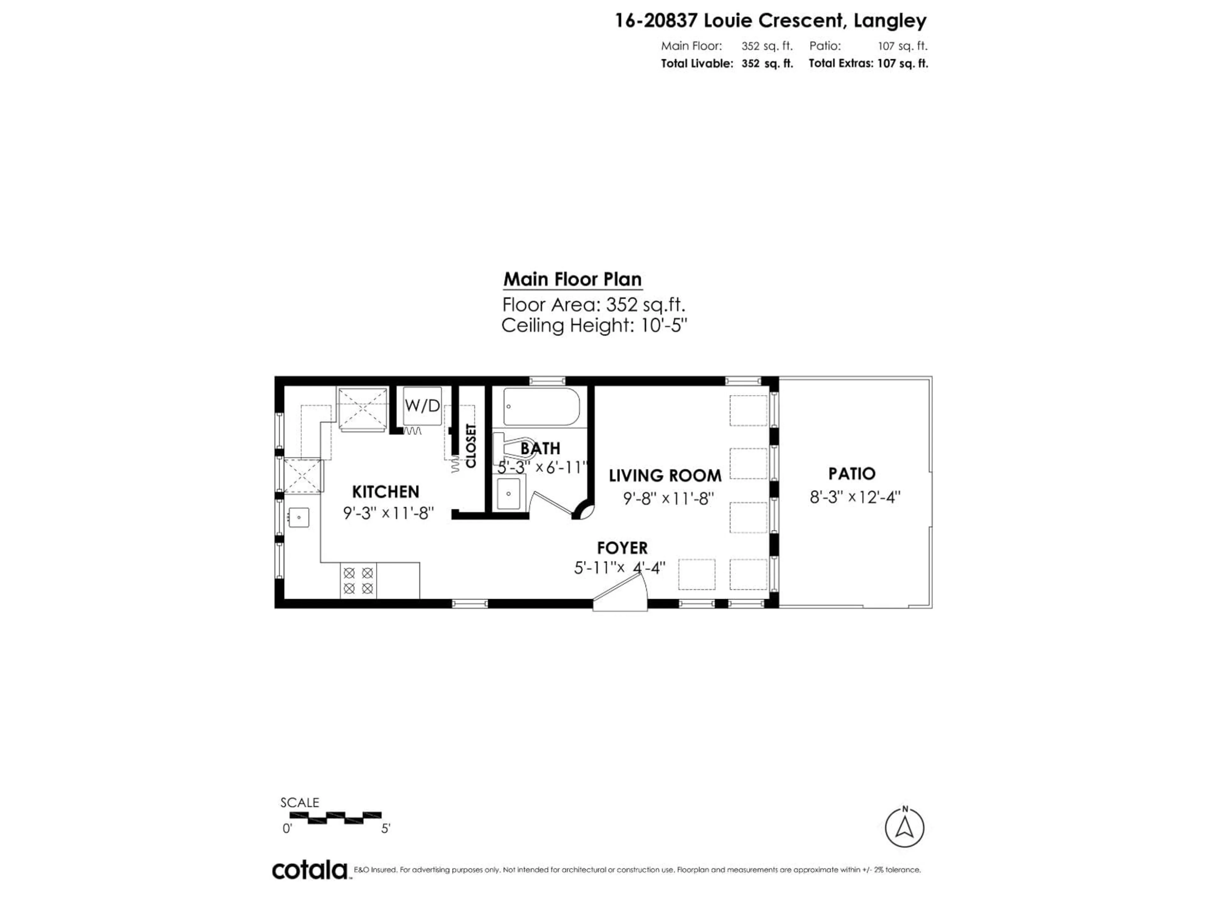 Floor plan for 16 - 20837 LOUIE CRESCENT, Langley British Columbia V1M3H7