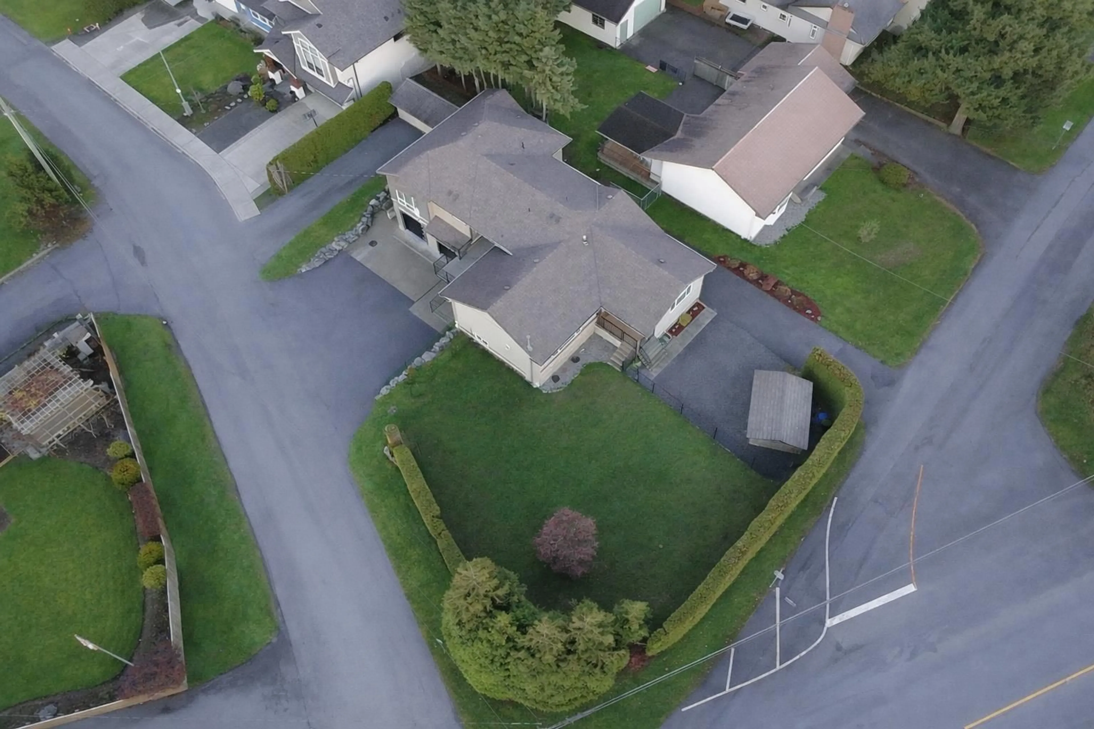 A pic from outside/outdoor area/front of a property/back of a property/a pic from drone, street for 45291 HAIG DRIVE, Chilliwack British Columbia V2R1K3