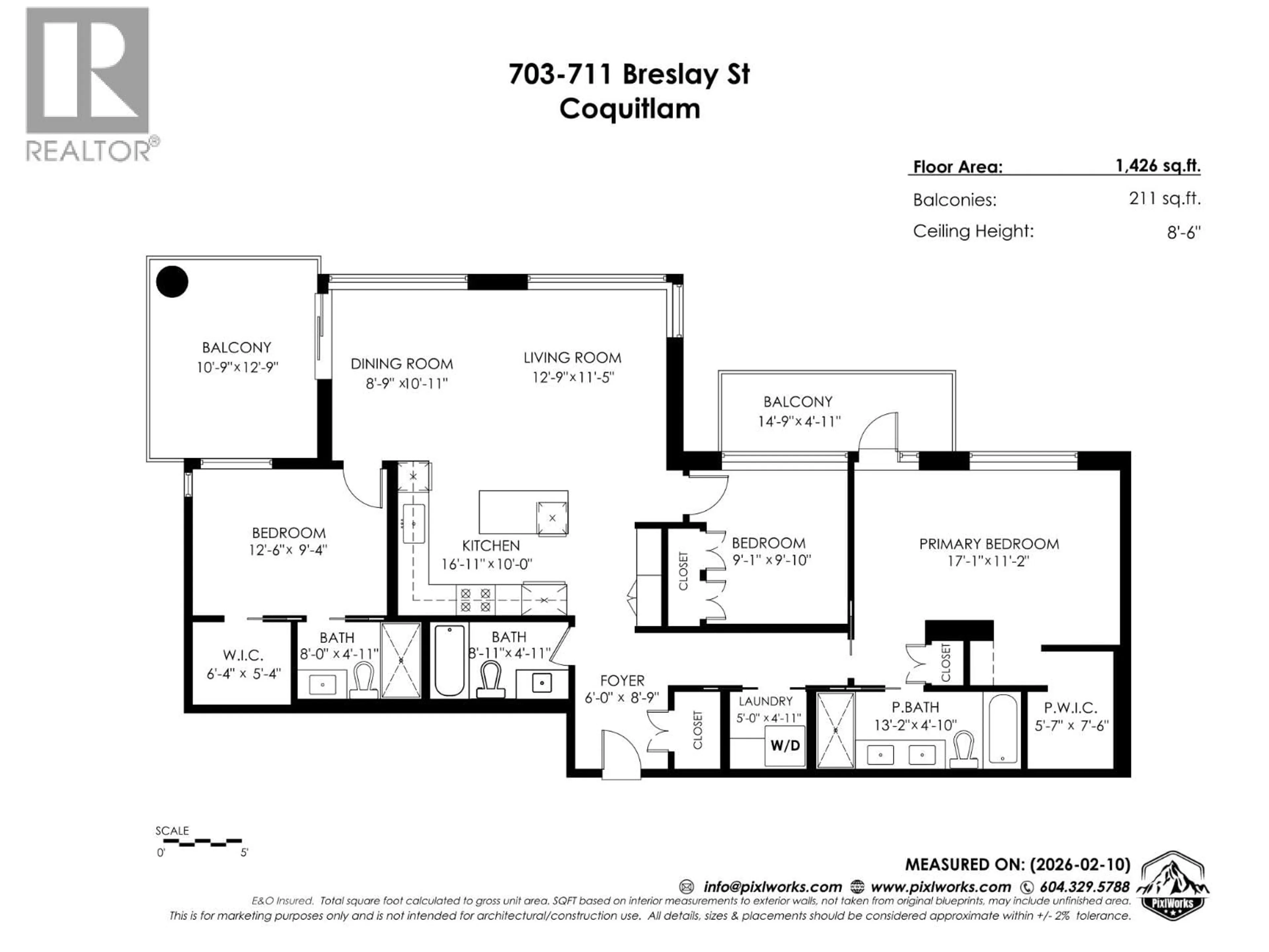 Floor plan for 703 - 711 BRESLAY STREET, Coquitlam British Columbia V3J0G7