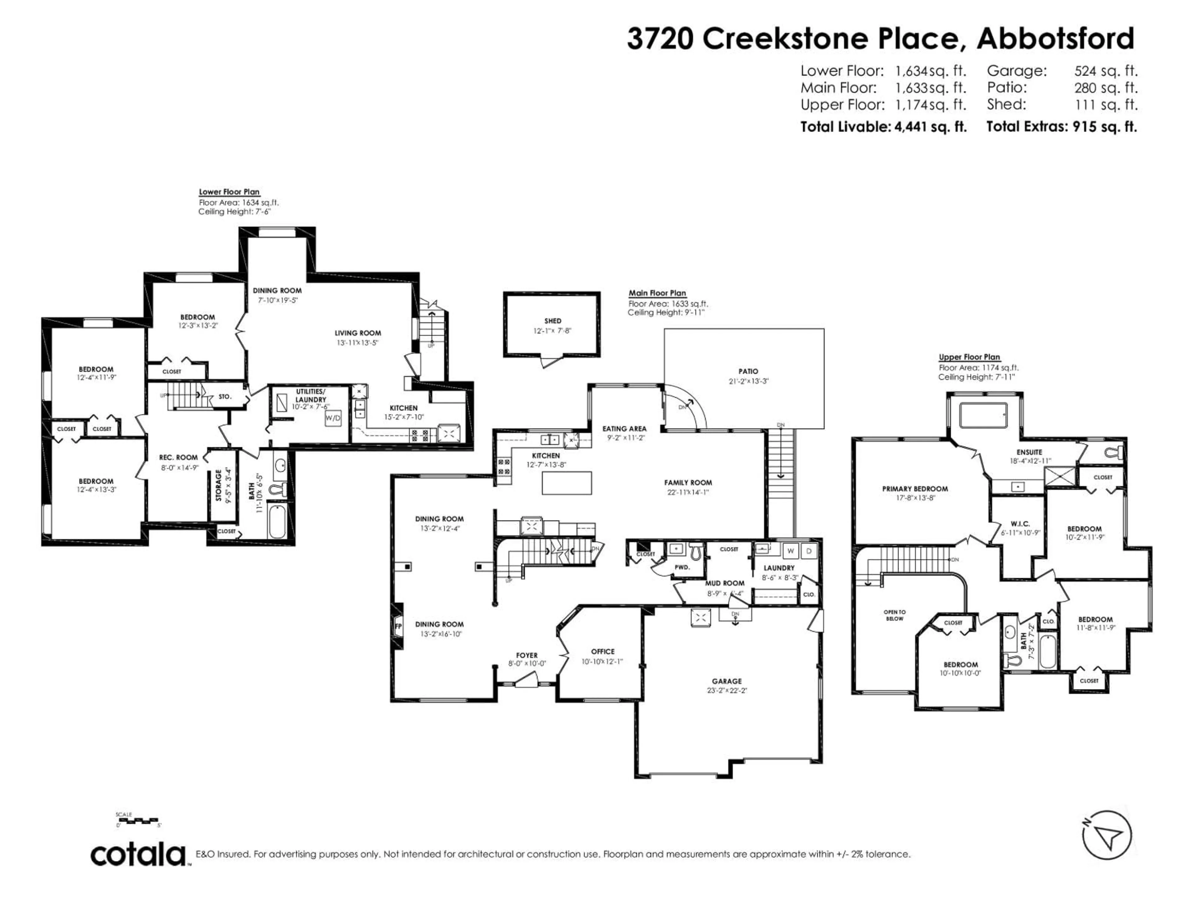 Floor plan for 3720 CREEKSTONE PLACE, Abbotsford British Columbia V2S7J7