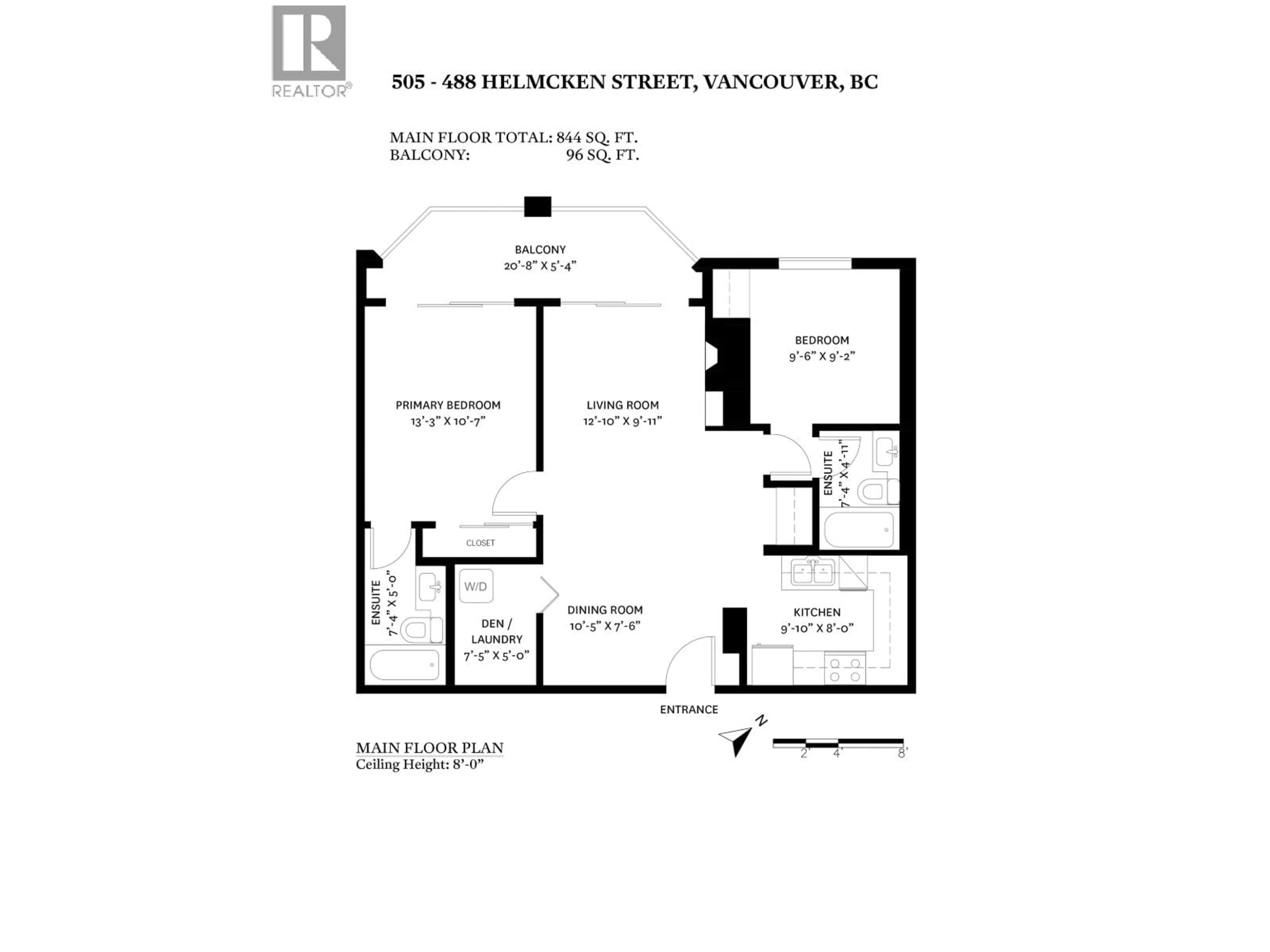 Floor plan for 505 - 488 HELMCKEN STREET, Vancouver British Columbia V6B6E4