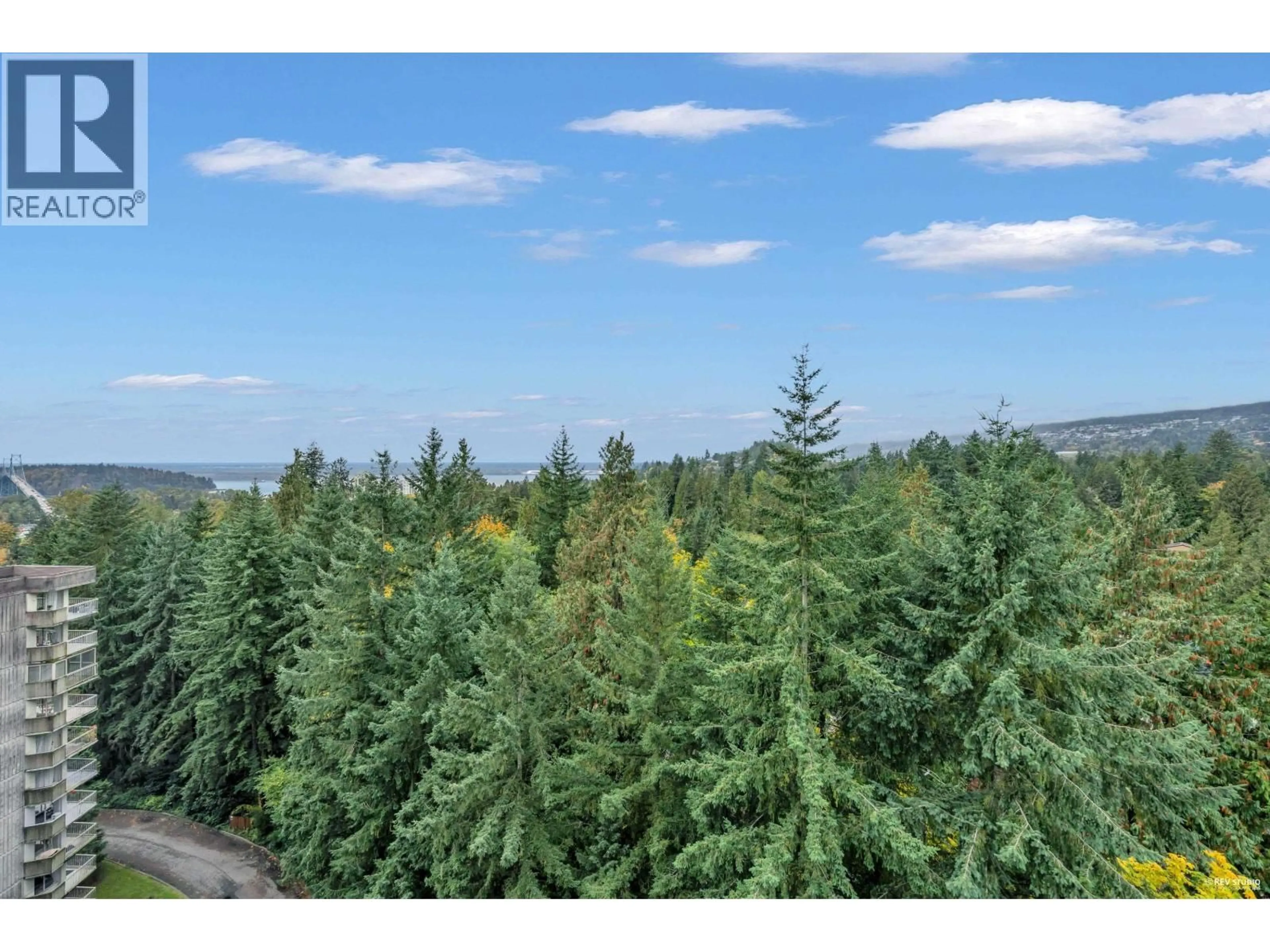 A pic from outside/outdoor area/front of a property/back of a property/a pic from drone, forest/trees view for 1602 - 2016 FULLERTON AVENUE, North Vancouver British Columbia V7P3E6