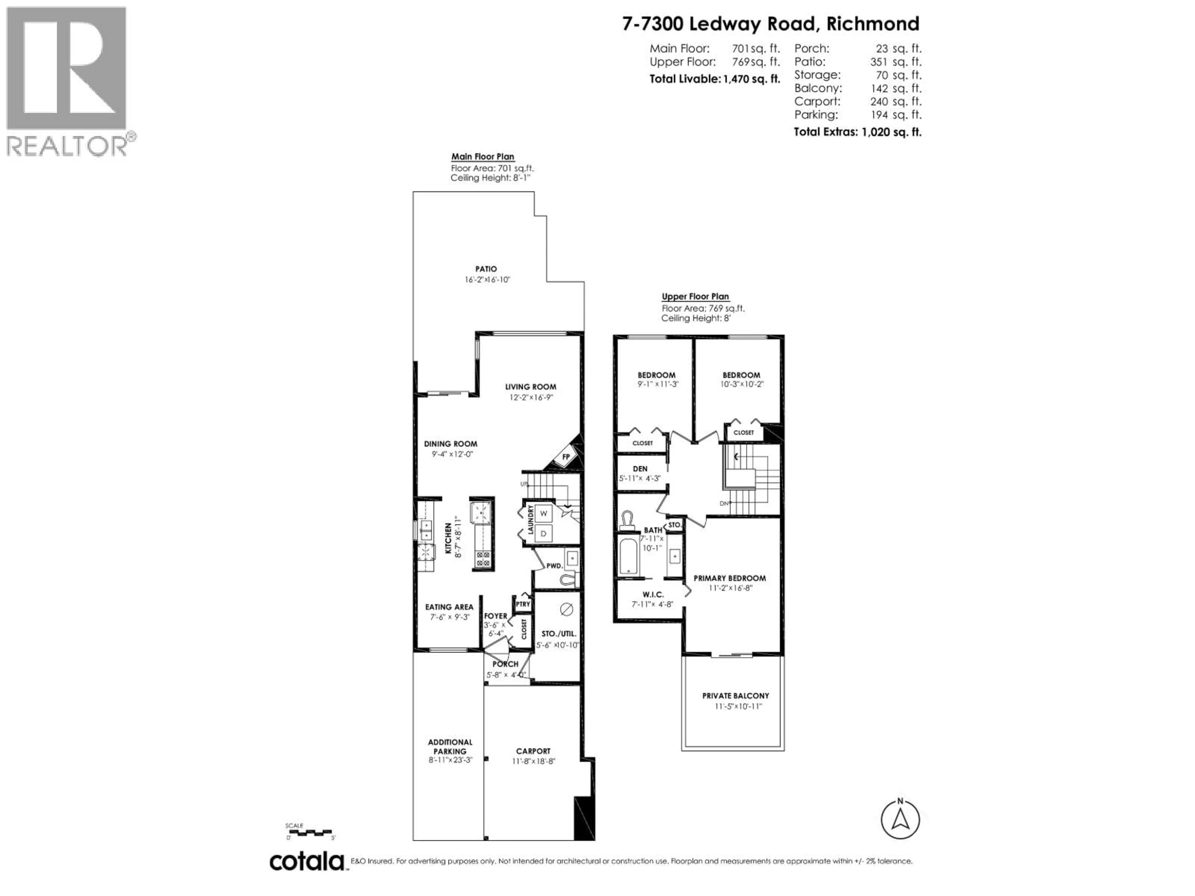 Floor plan for 7 - 7300 LEDWAY ROAD, Richmond British Columbia V7C4N9
