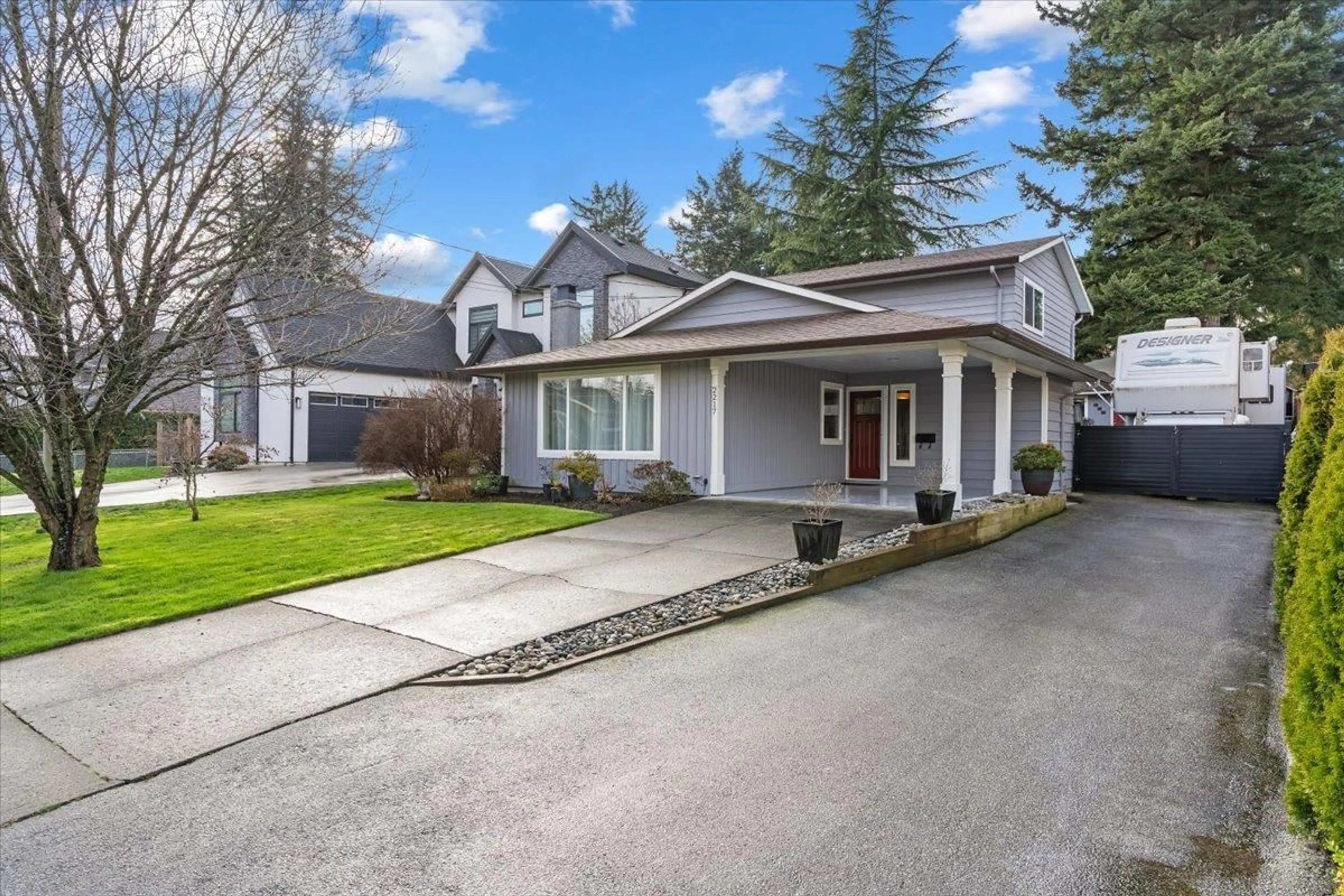 Home with vinyl exterior material, street for 2217 154 STREET, Surrey British Columbia V4A4S6