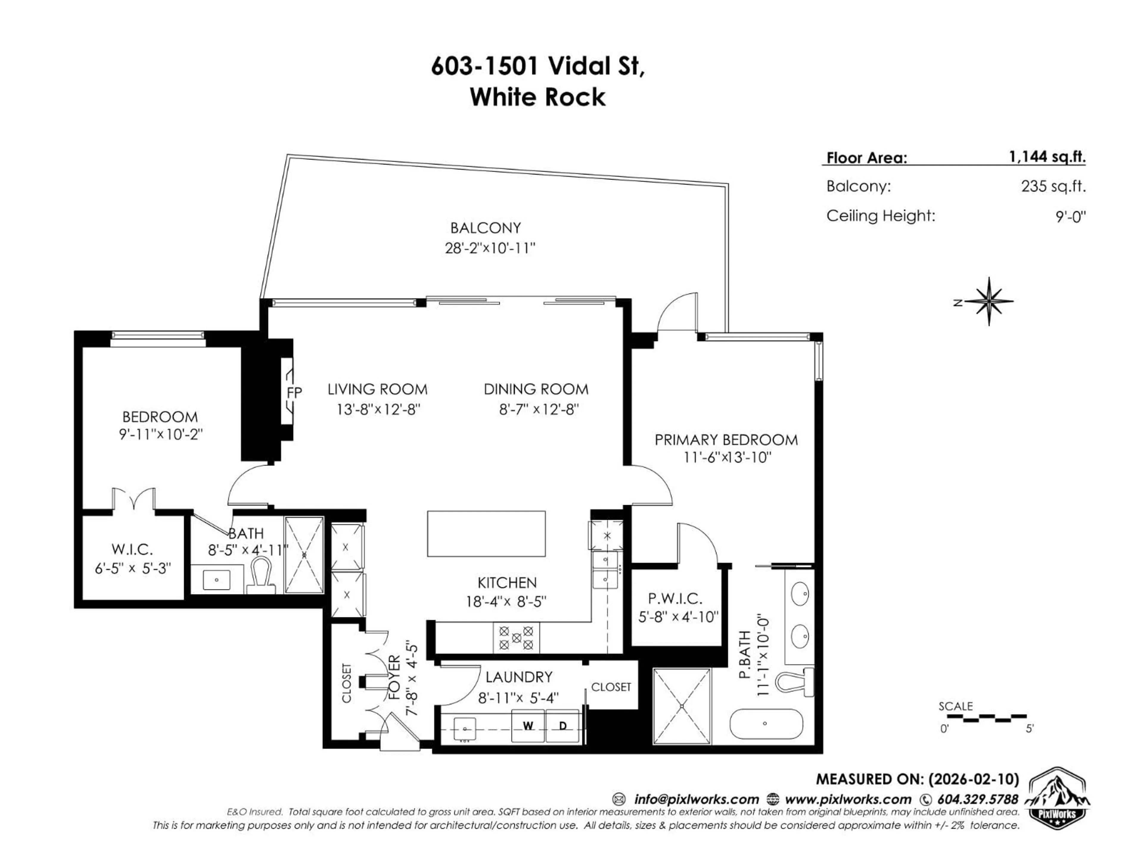 Floor plan for 603 - 1501 VIDAL STREET, White Rock British Columbia V4B0B5