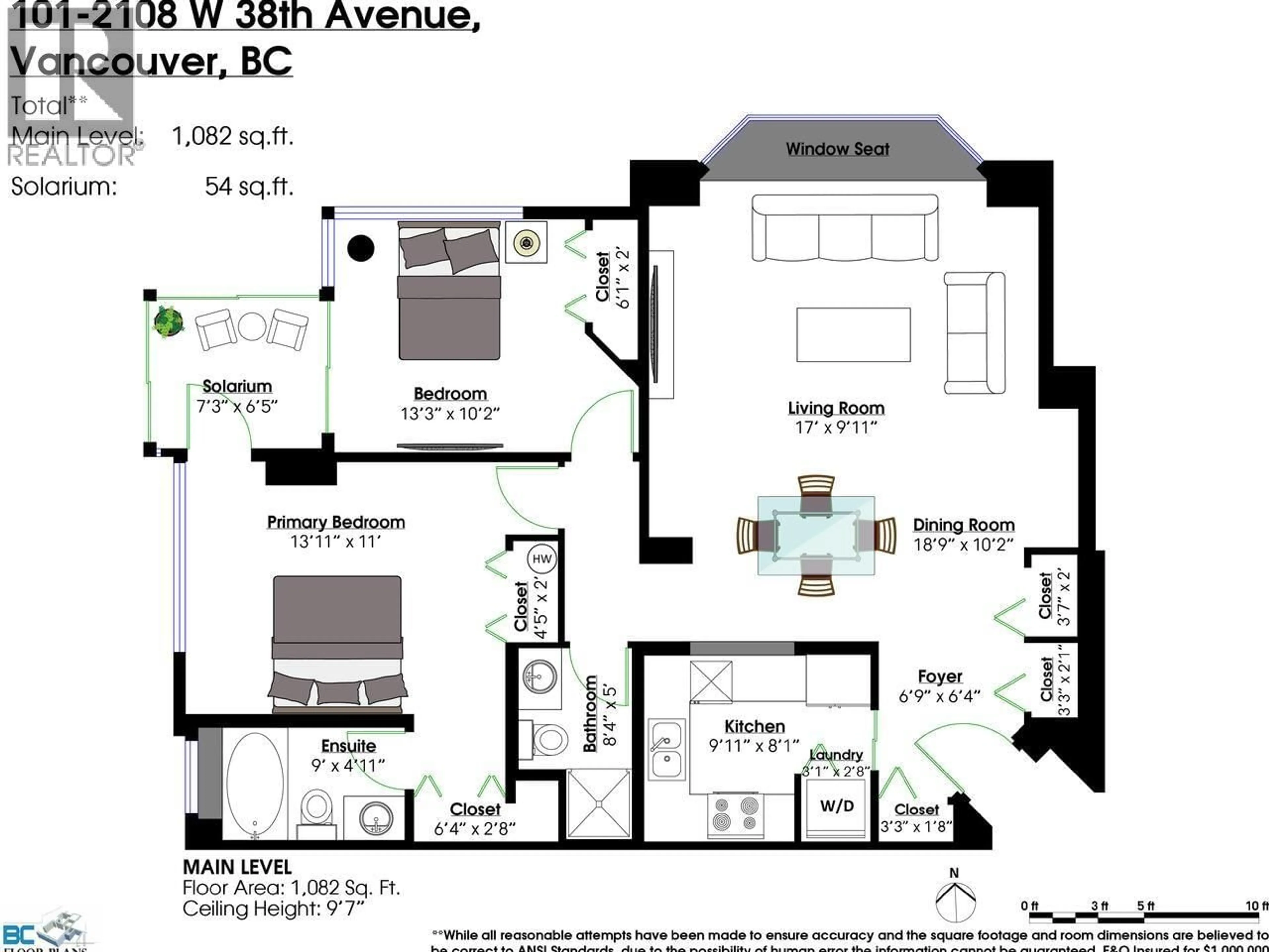 Floor plan for 101 - 2108 38TH AVENUE, Vancouver British Columbia V6M1R9