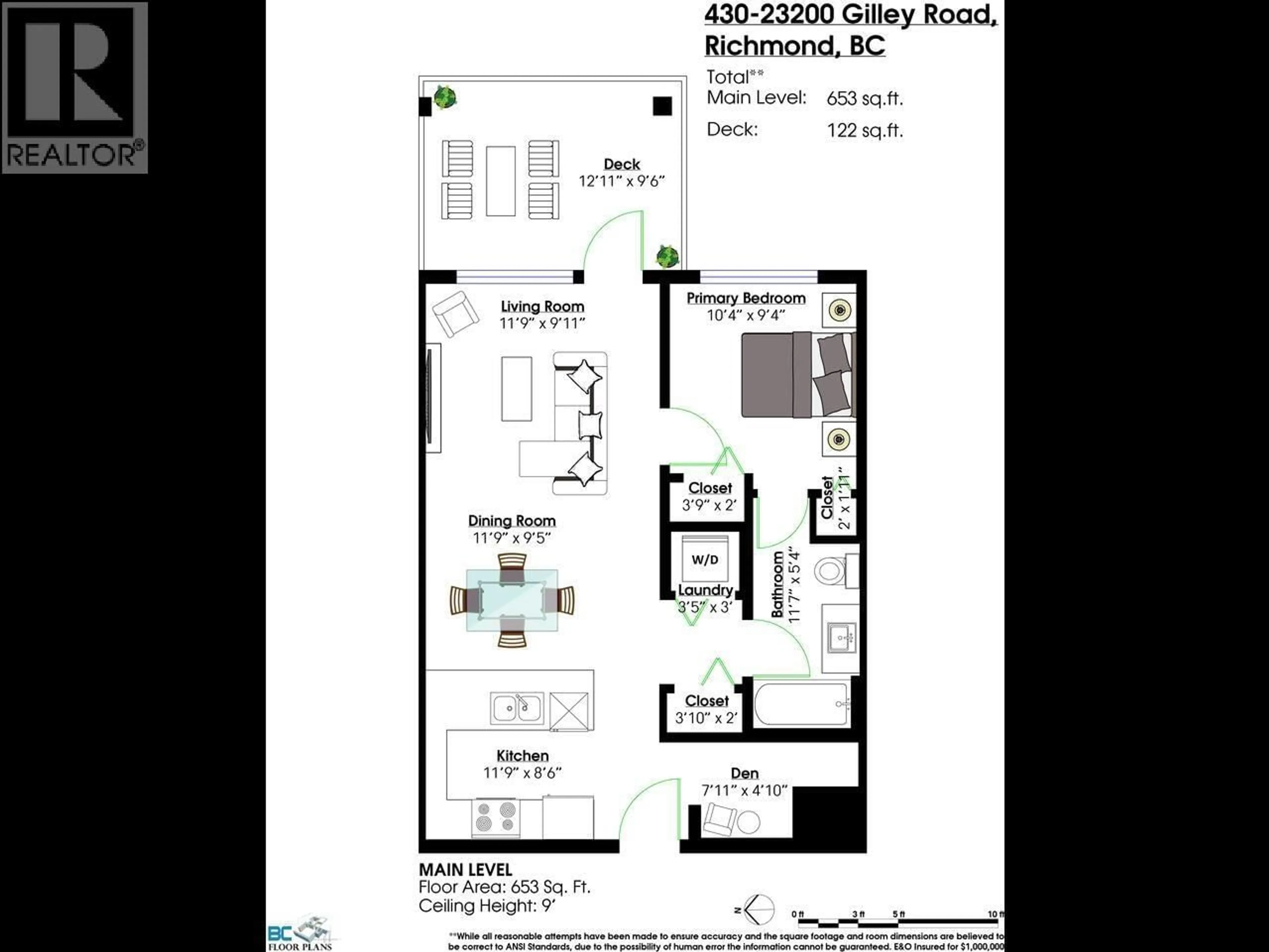 Floor plan for 430 - 23200 GILLEY ROAD, Richmond British Columbia V6V2L6