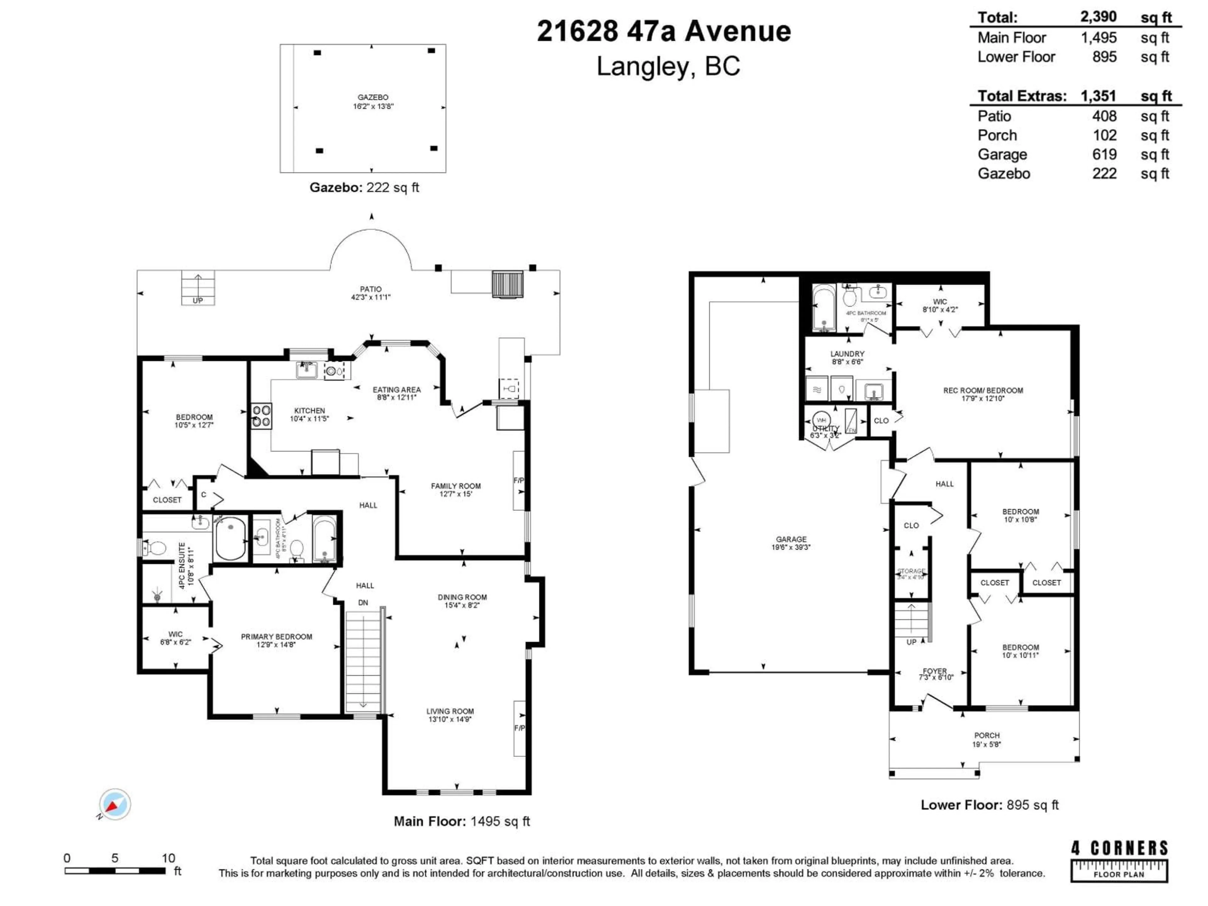 Floor plan for 21628 47A AVENUE, Langley British Columbia V3A8S2
