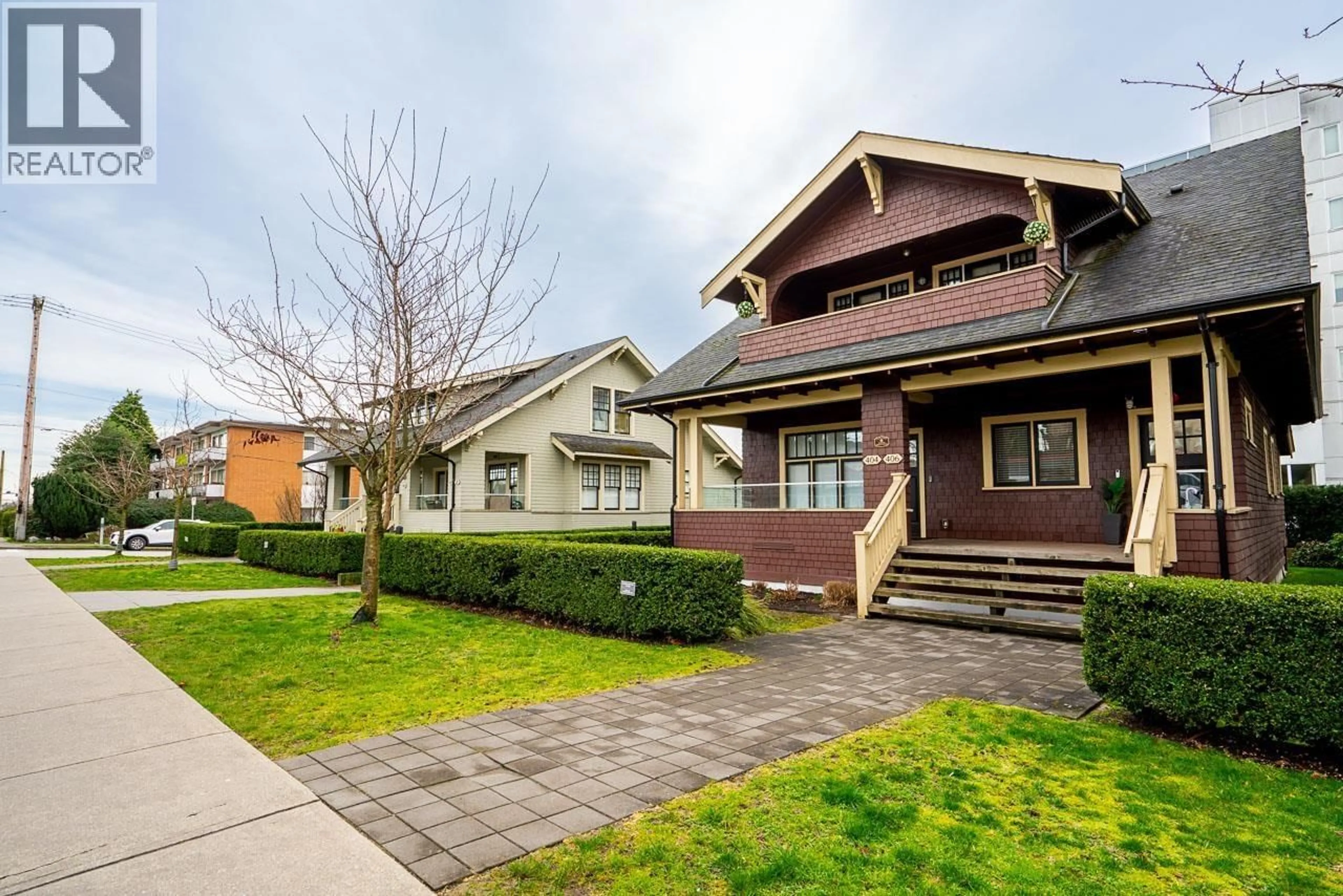 Home with brick exterior material, street for 406 EIGHTH STREET, New Westminster British Columbia V3M0K1