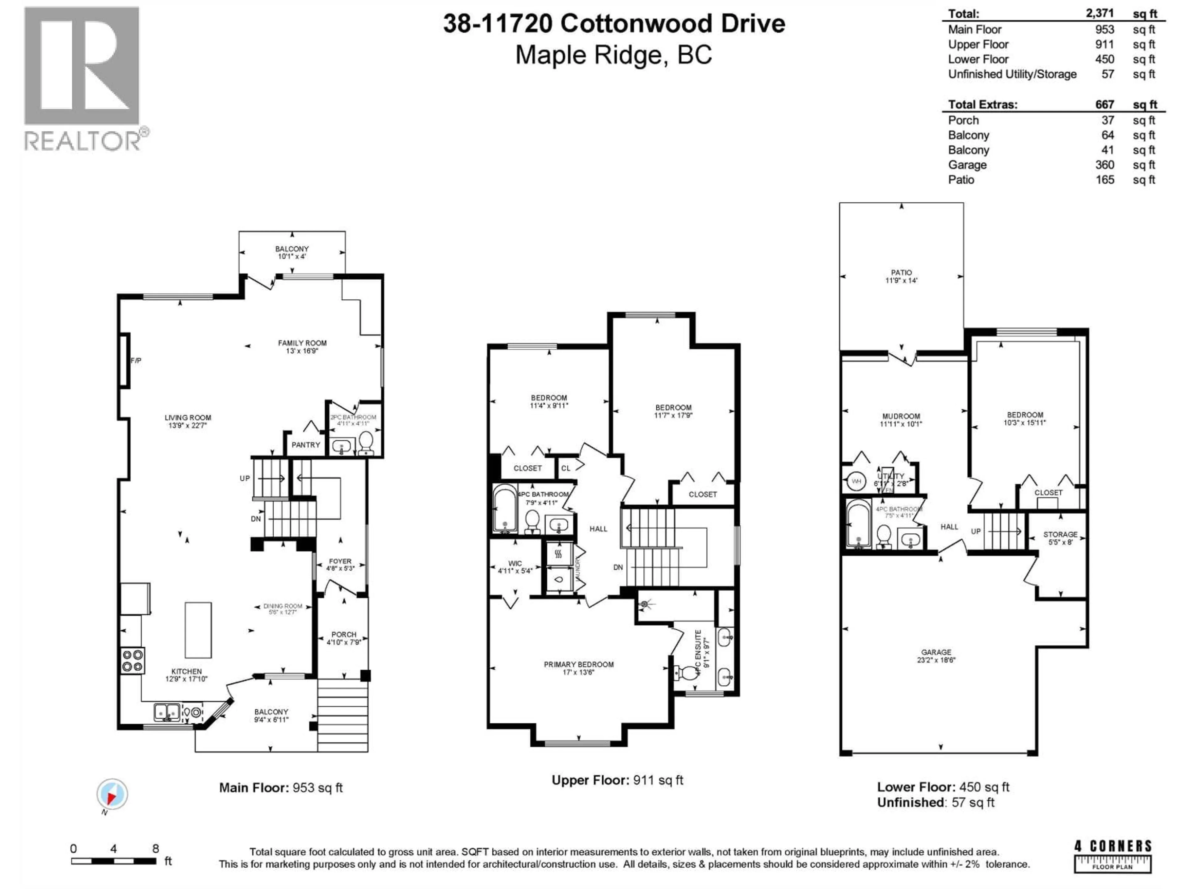Floor plan for 38 - 11720 COTTONWOOD DRIVE, Maple Ridge British Columbia V2X0G7