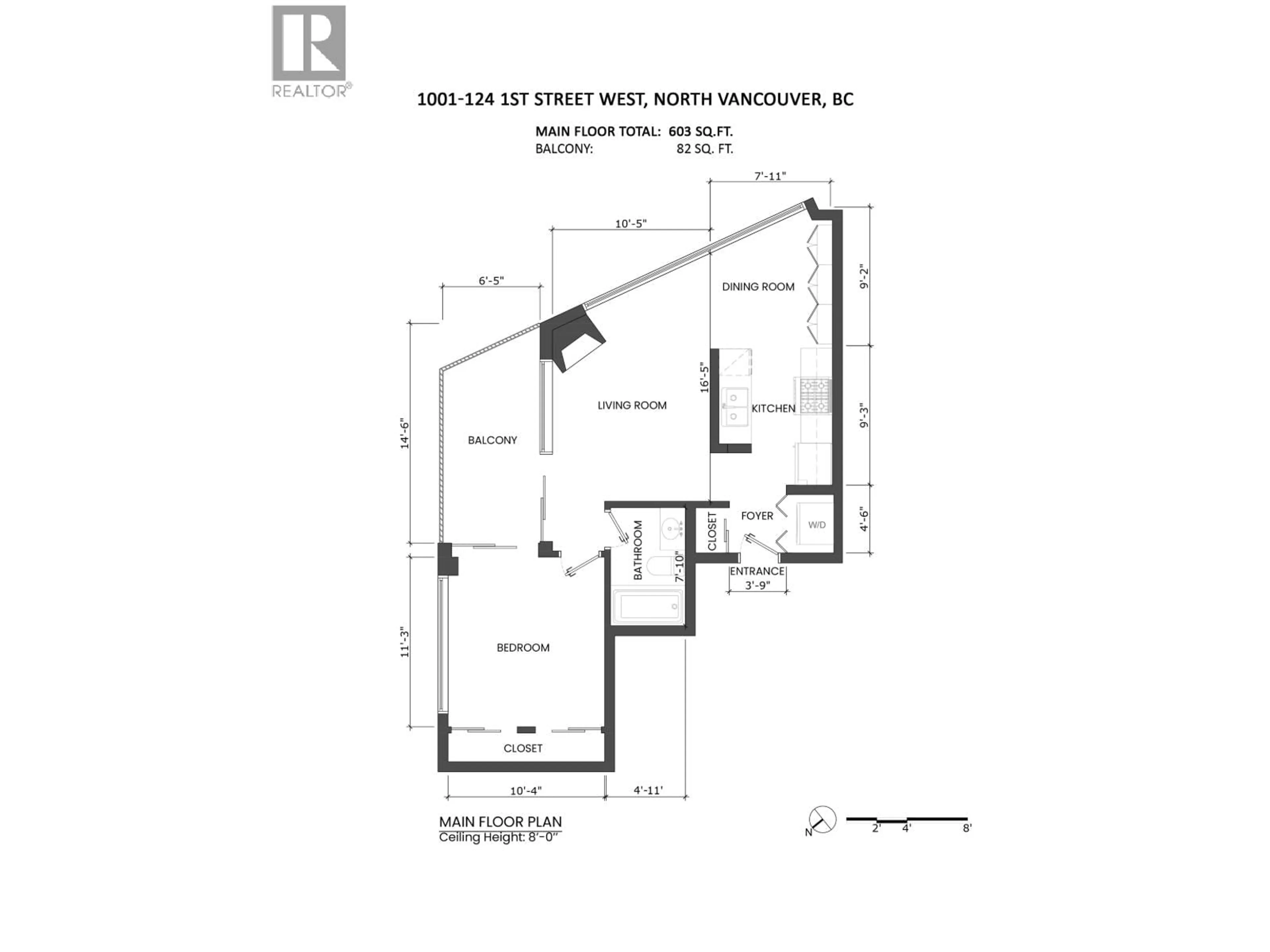 Floor plan for 1001 - 124 1ST STREET, North Vancouver British Columbia V7M3N3