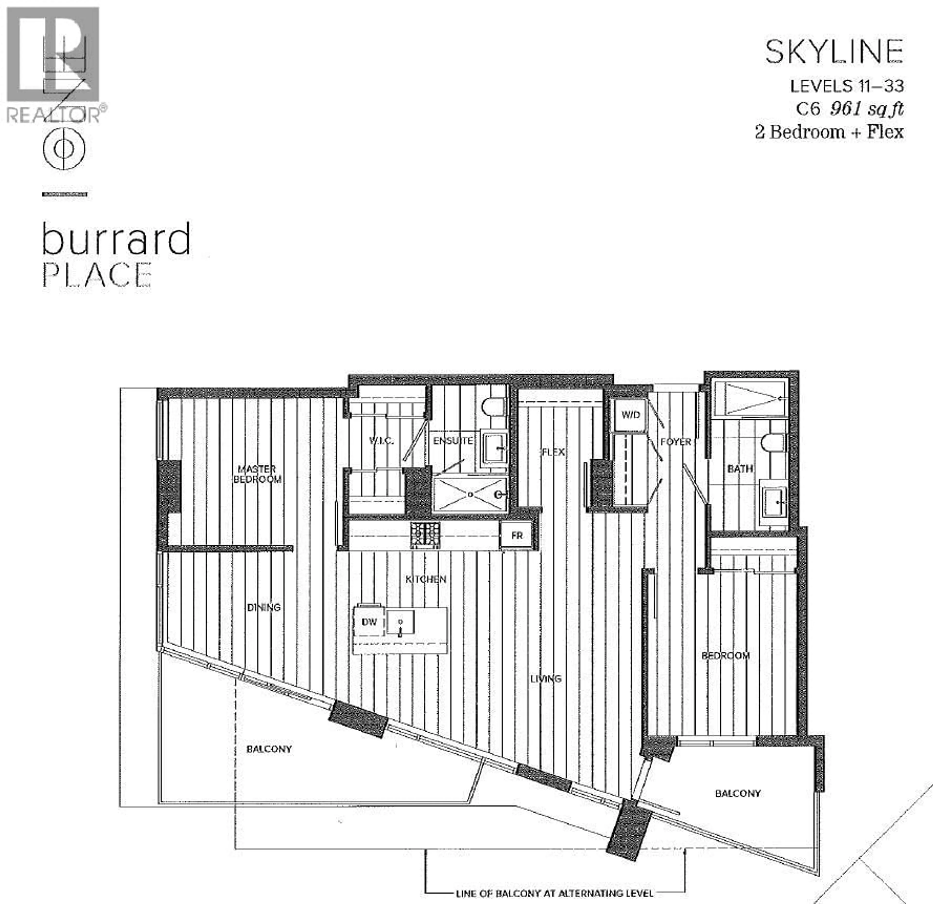Floor plan for 3309 - 1289 HORNBY STREET, Vancouver British Columbia V6Z0G7