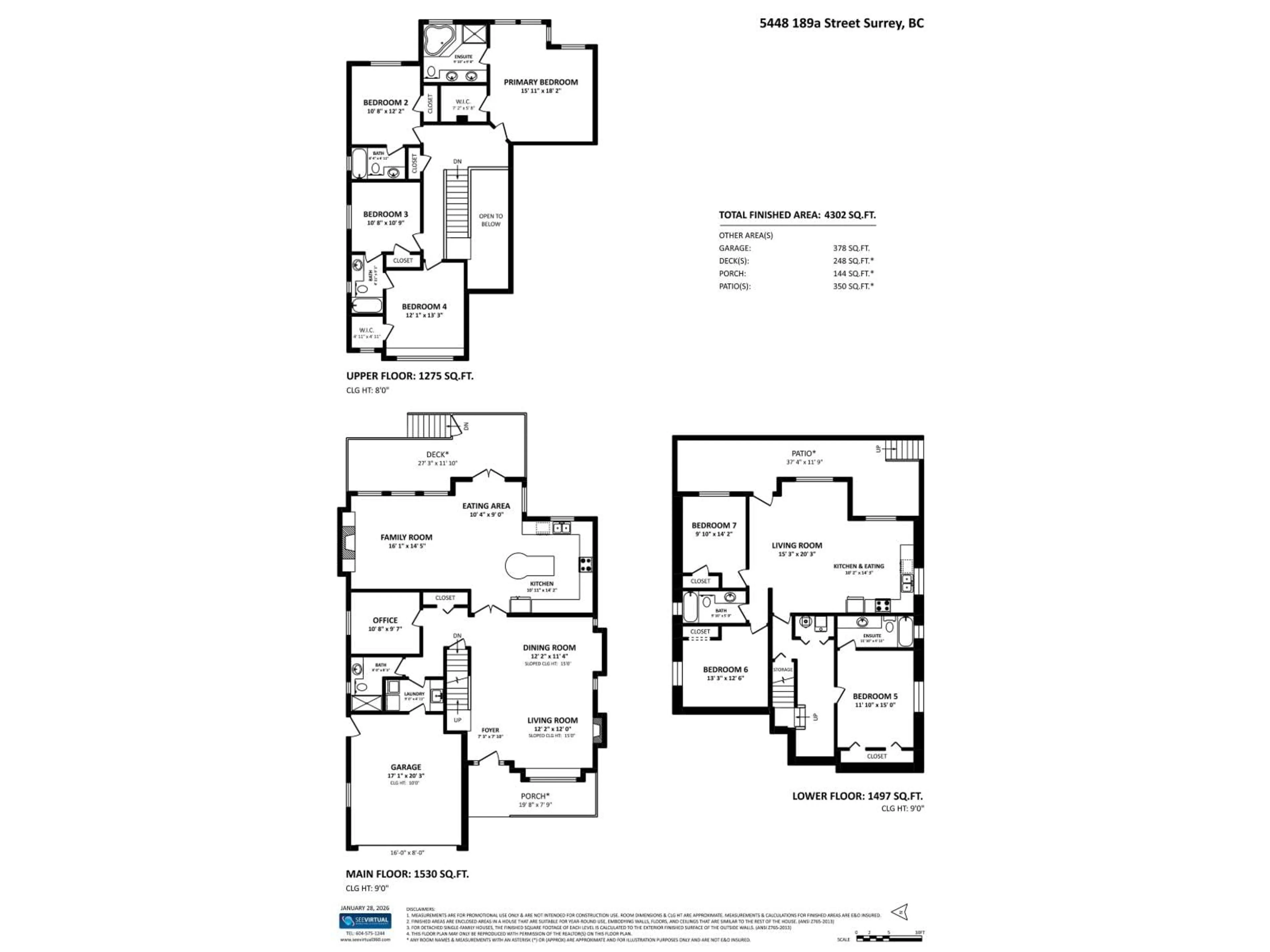 Floor plan for 5448 189A STREET, Surrey British Columbia V3S6R4