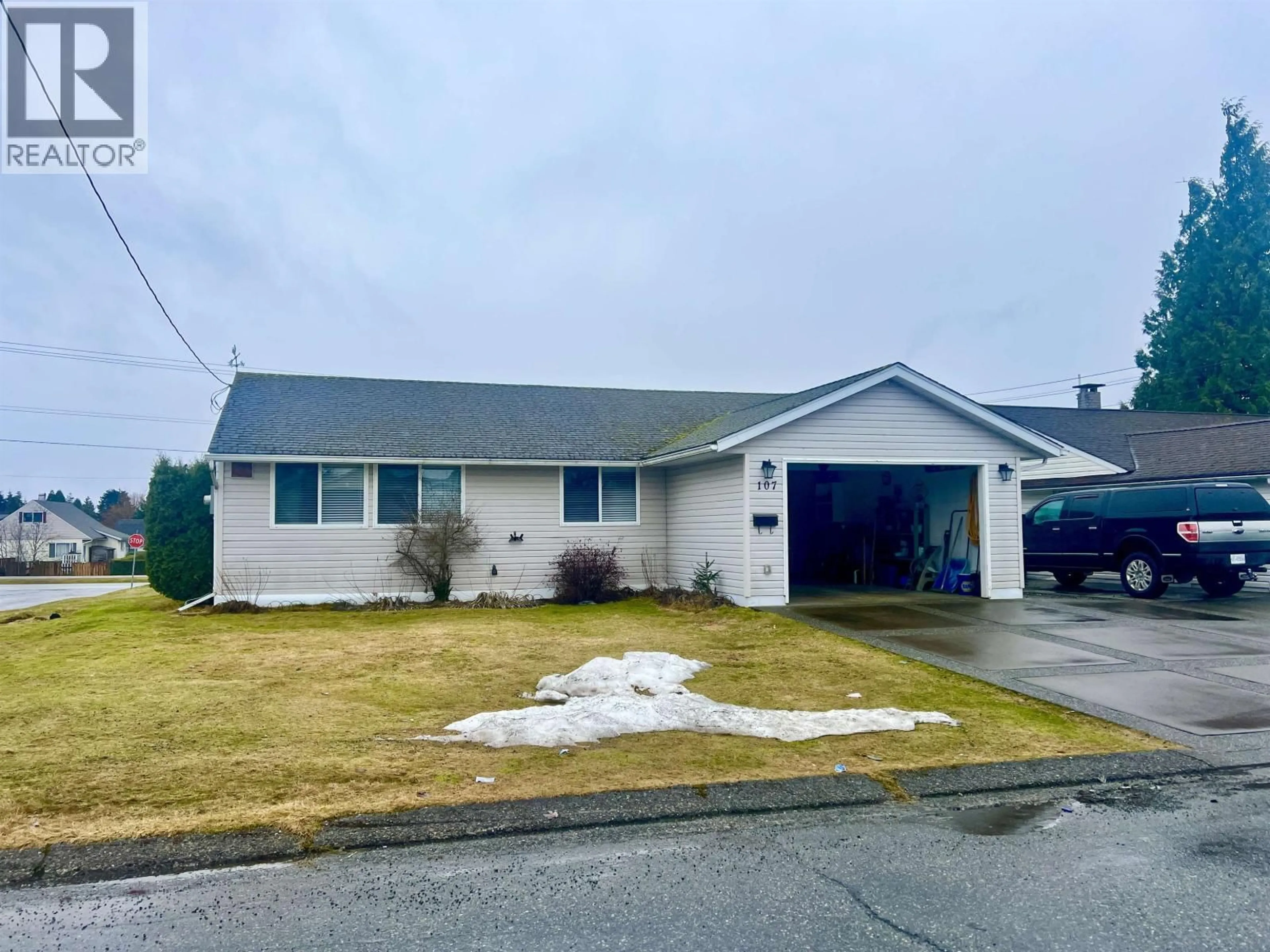 A pic from outside/outdoor area/front of a property/back of a property/a pic from drone, street for 107 RALEY STREET, Kitimat British Columbia V8C1G9
