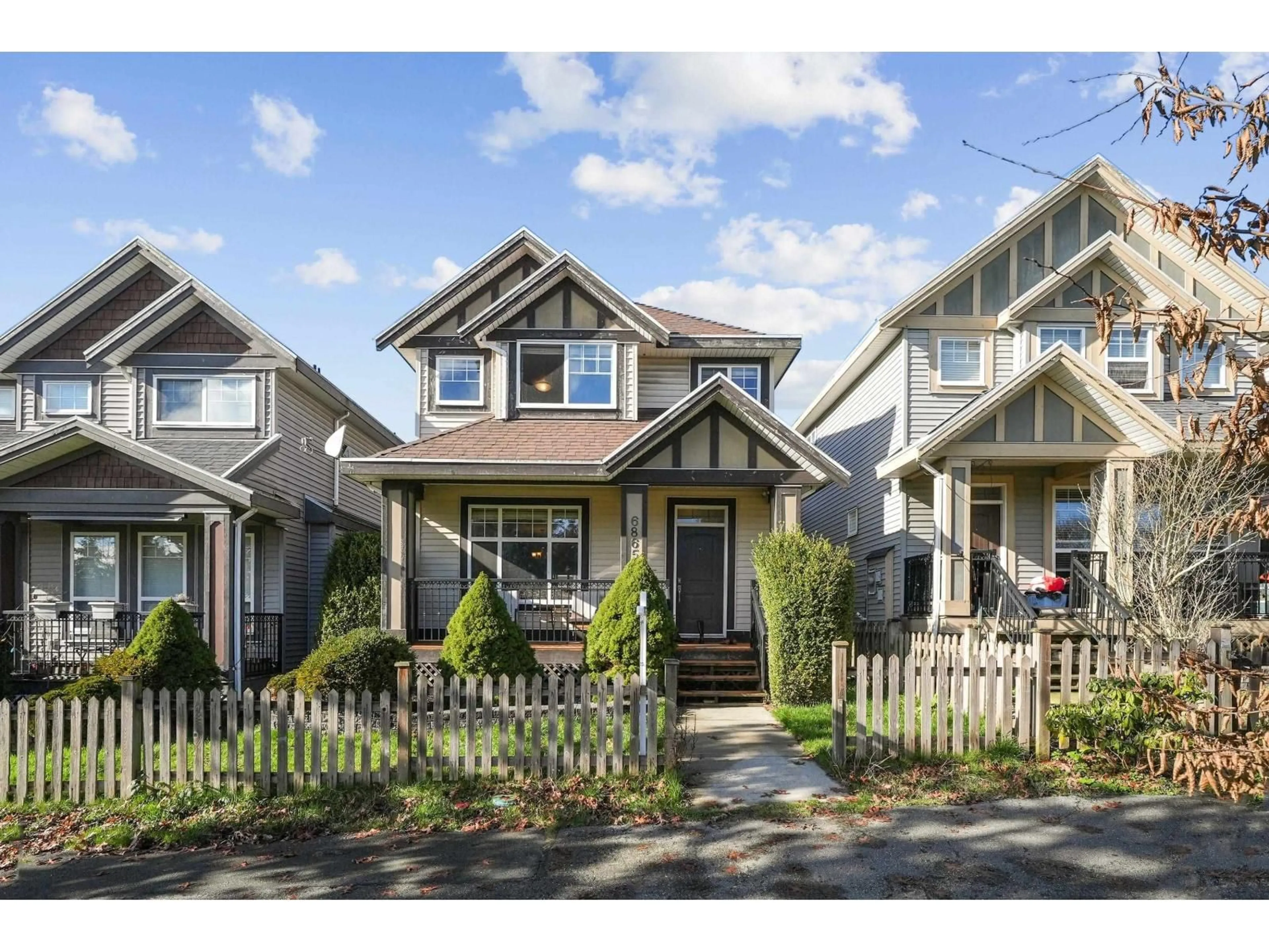 Home with vinyl exterior material, street for 6865 196TH STREET, Surrey British Columbia V4N5Y9