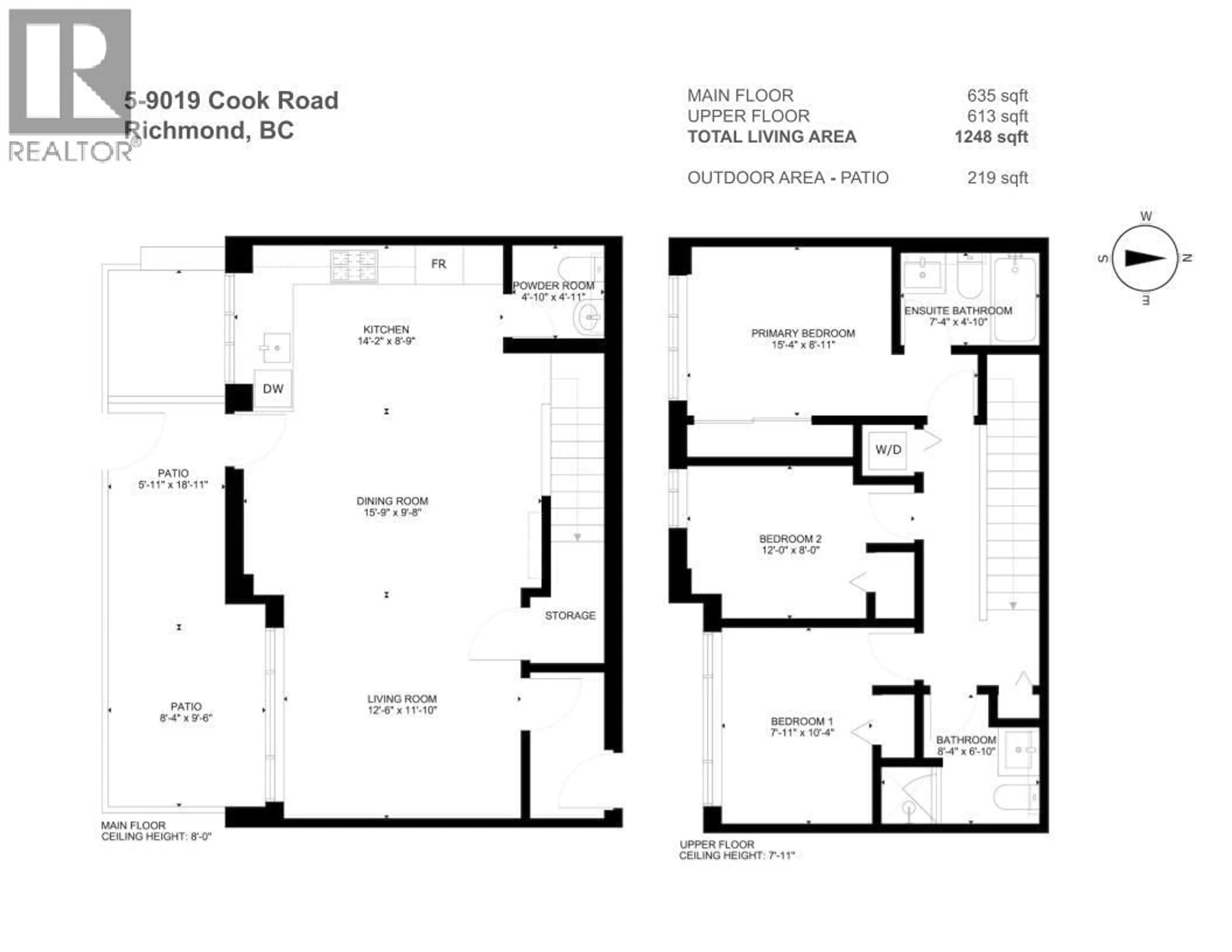 Floor plan for 5 - 9019 COOK ROAD, Richmond British Columbia V6Y0G6