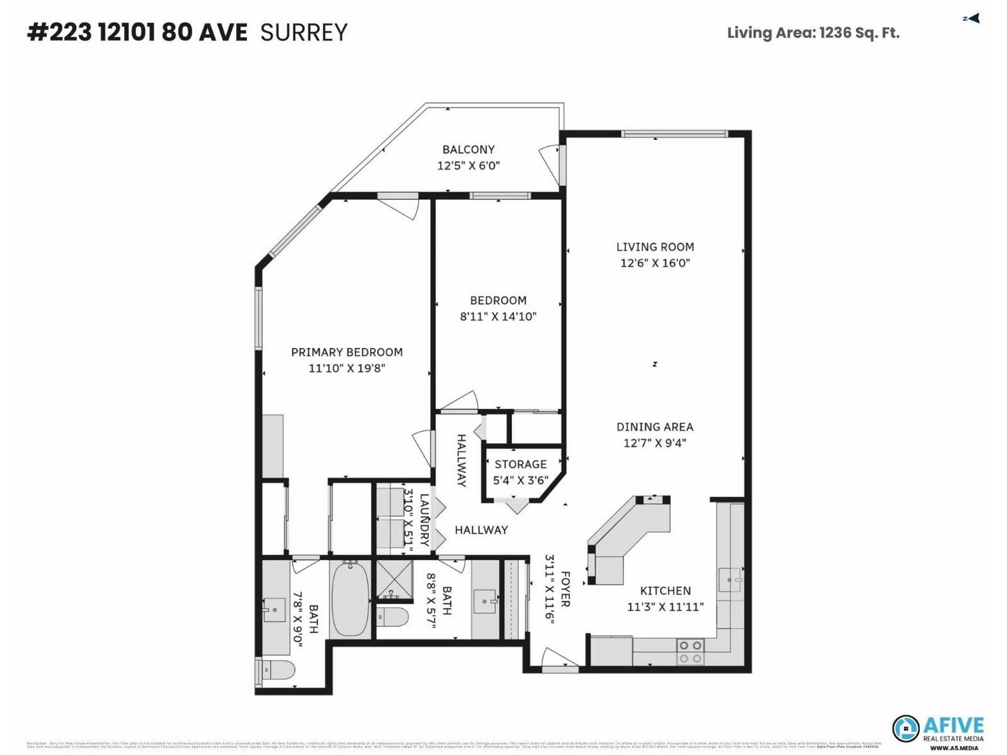 Floor plan for 223 - 12101 80 AVENUE, Surrey British Columbia V3W5V6