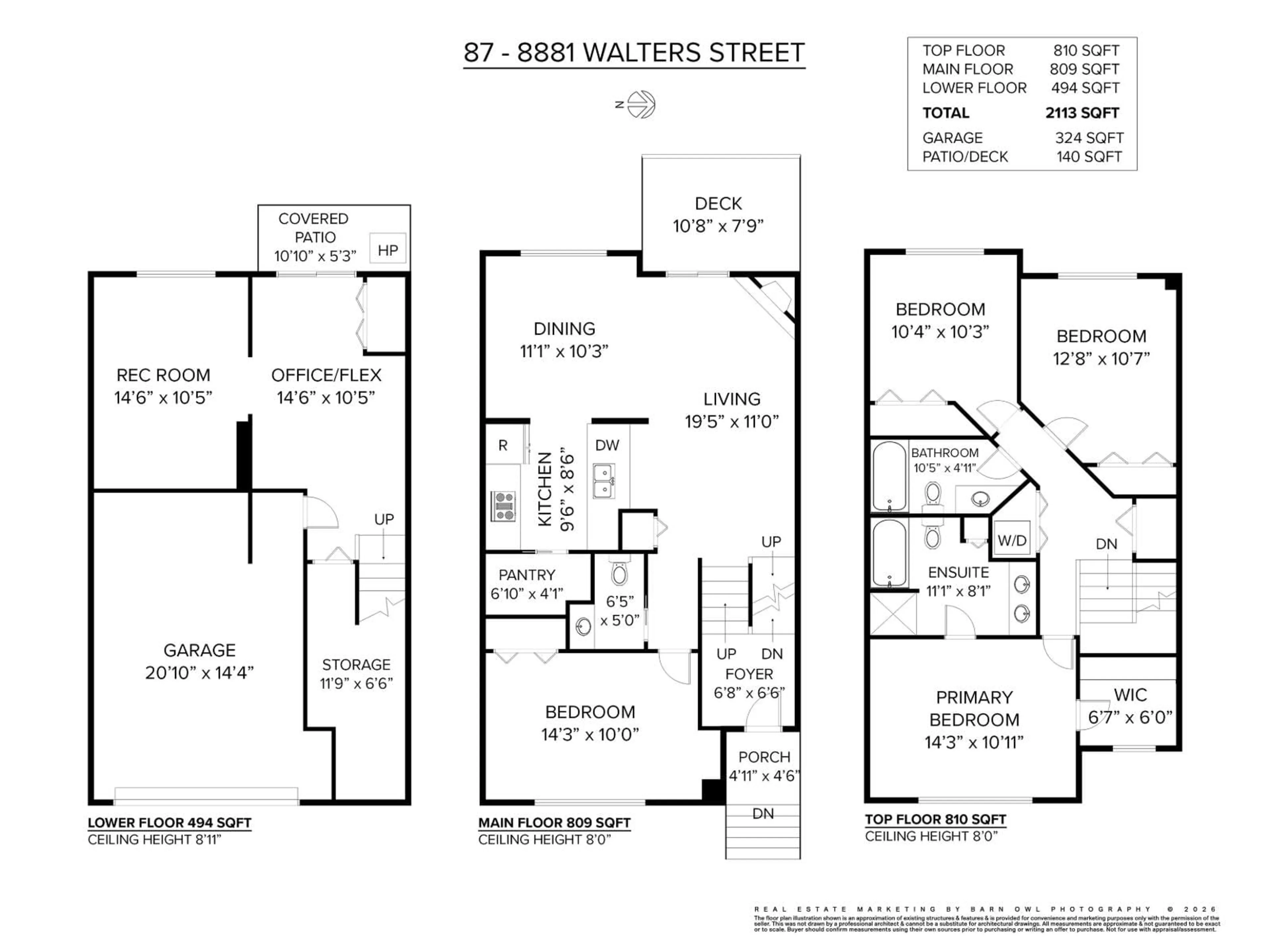 Floor plan for 87 - 8881 WALTERS STREET, Chilliwack British Columbia V2P8E9