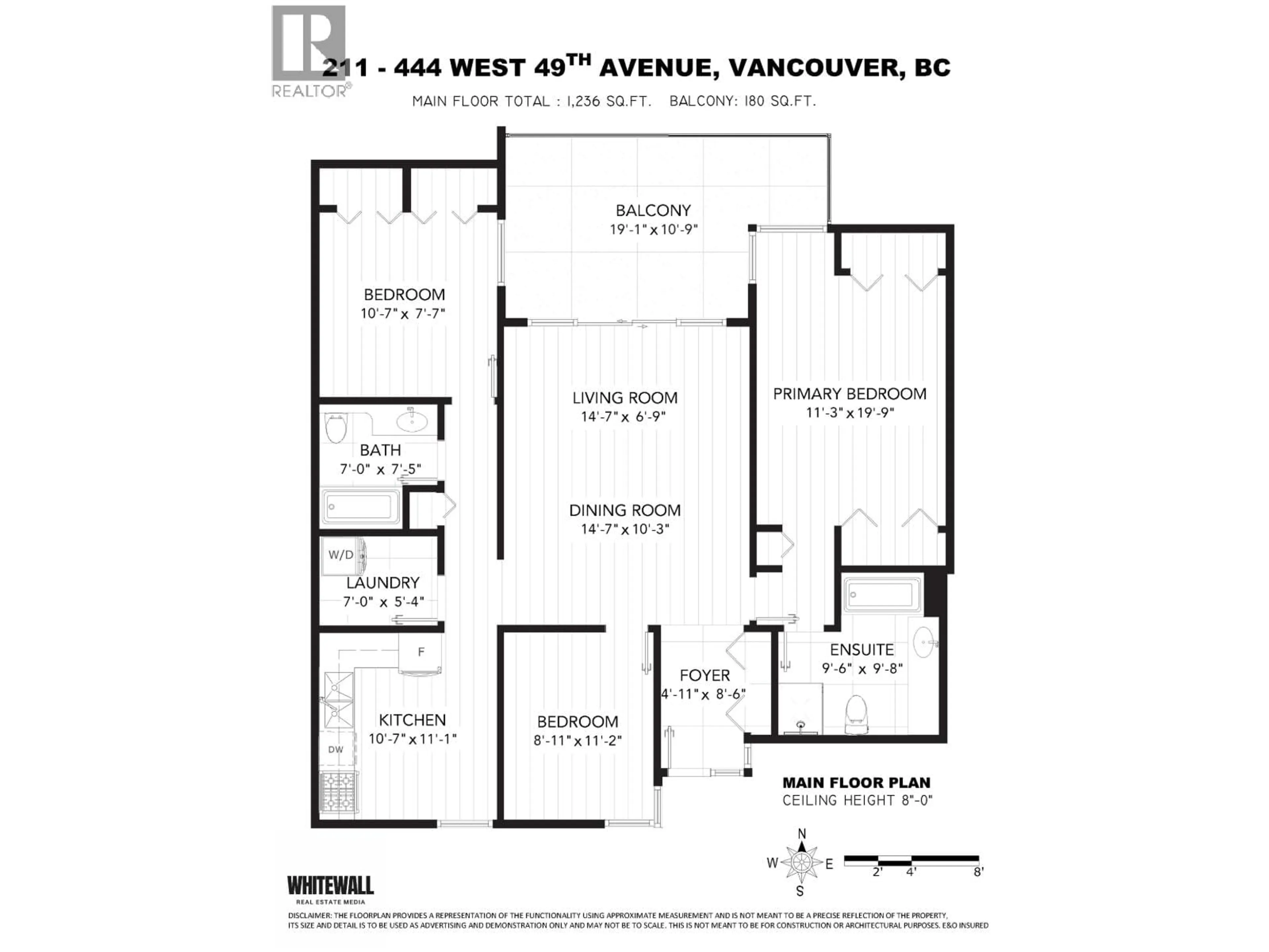 Floor plan for 211 - 444 49TH AVENUE, Vancouver British Columbia V5Y3V4