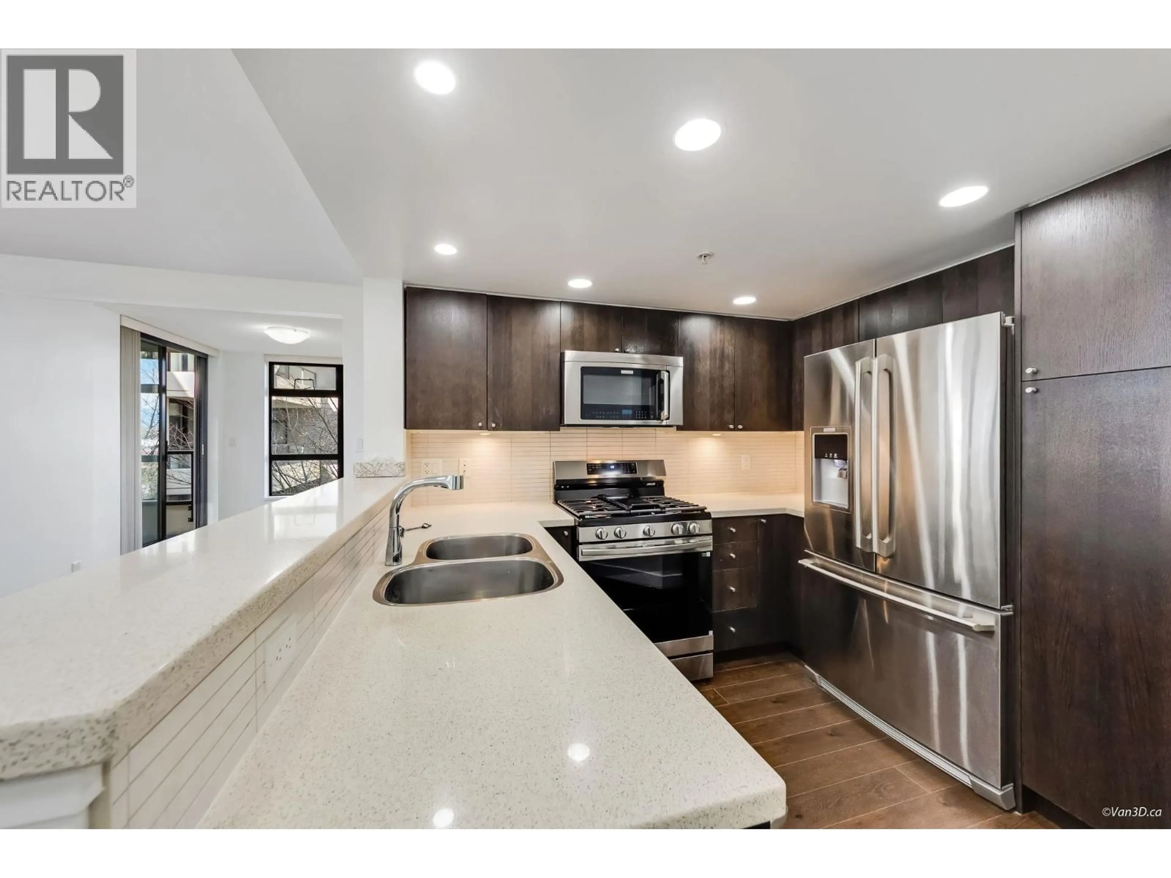 Open concept kitchen, ceramic/tile floor for 503 - 8180 LANSDOWNE ROAD, Richmond British Columbia V6X0B1