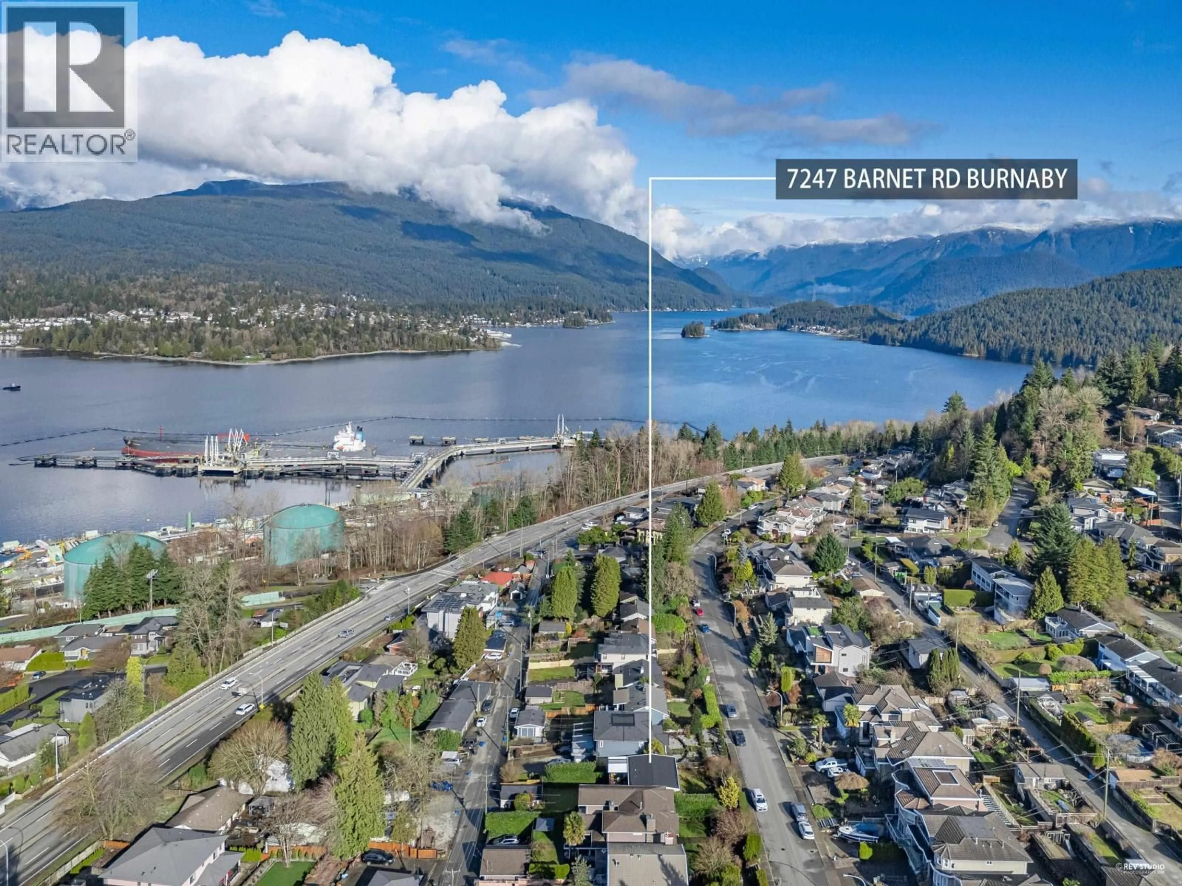A pic from outside/outdoor area/front of a property/back of a property/a pic from drone, water/lake/river/ocean view for 7247 BARNET ROAD, Burnaby British Columbia V5A1E3