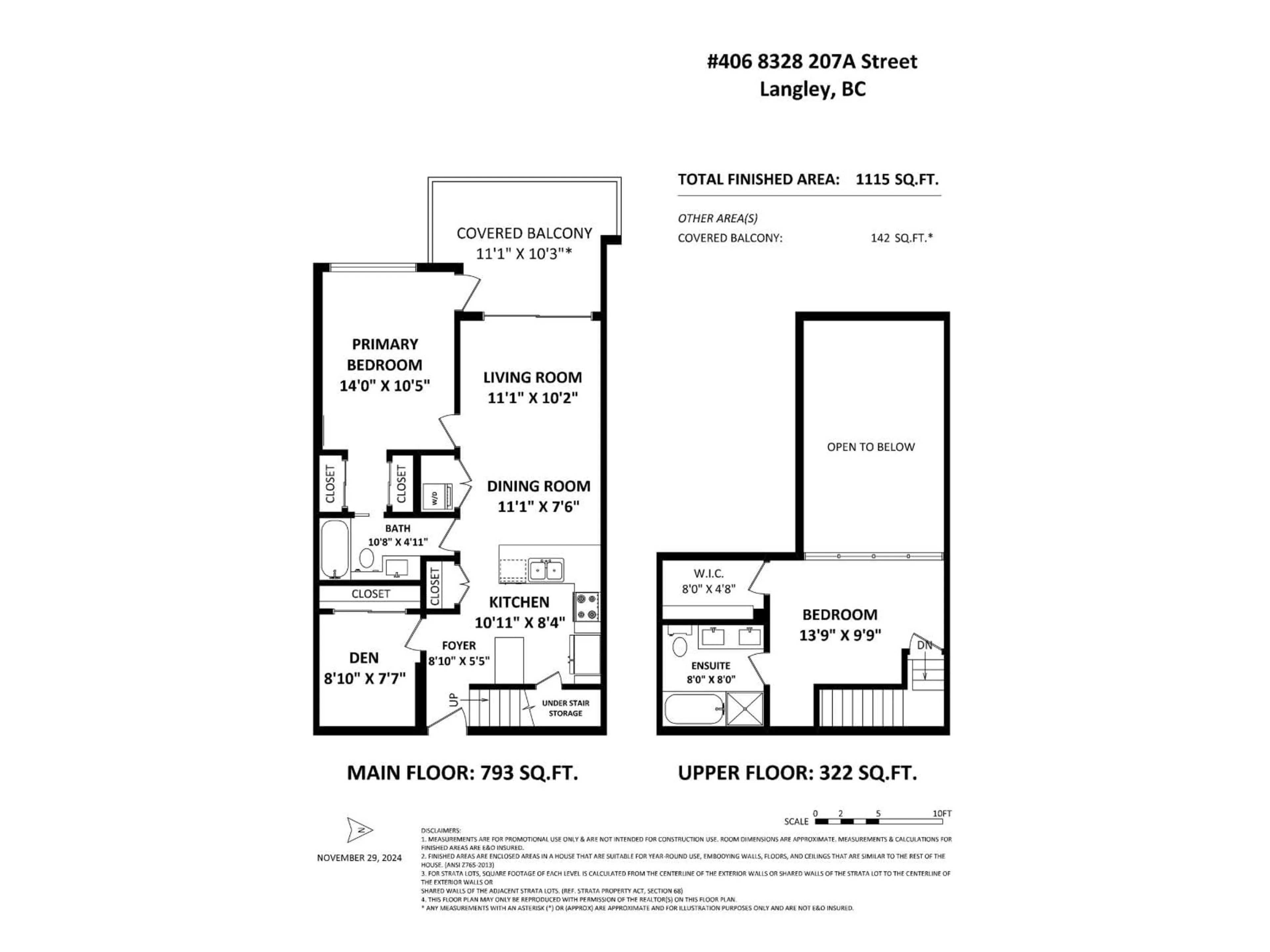 Floor plan for 406 - 8328 207A STREET, Langley British Columbia V2Y0K5