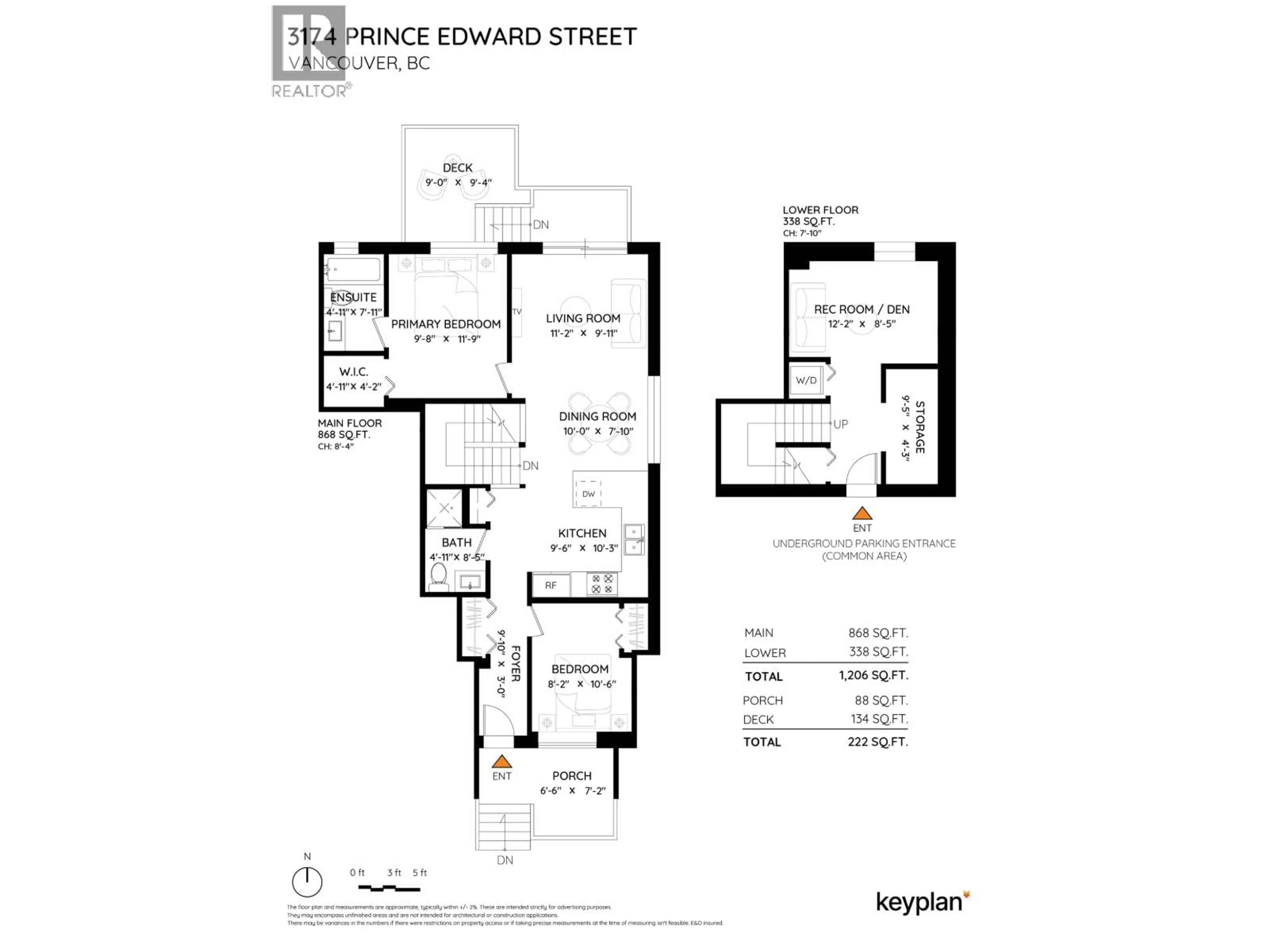 Floor plan for 3174 PRINCE EDWARD STREET, Vancouver British Columbia V5T3N6