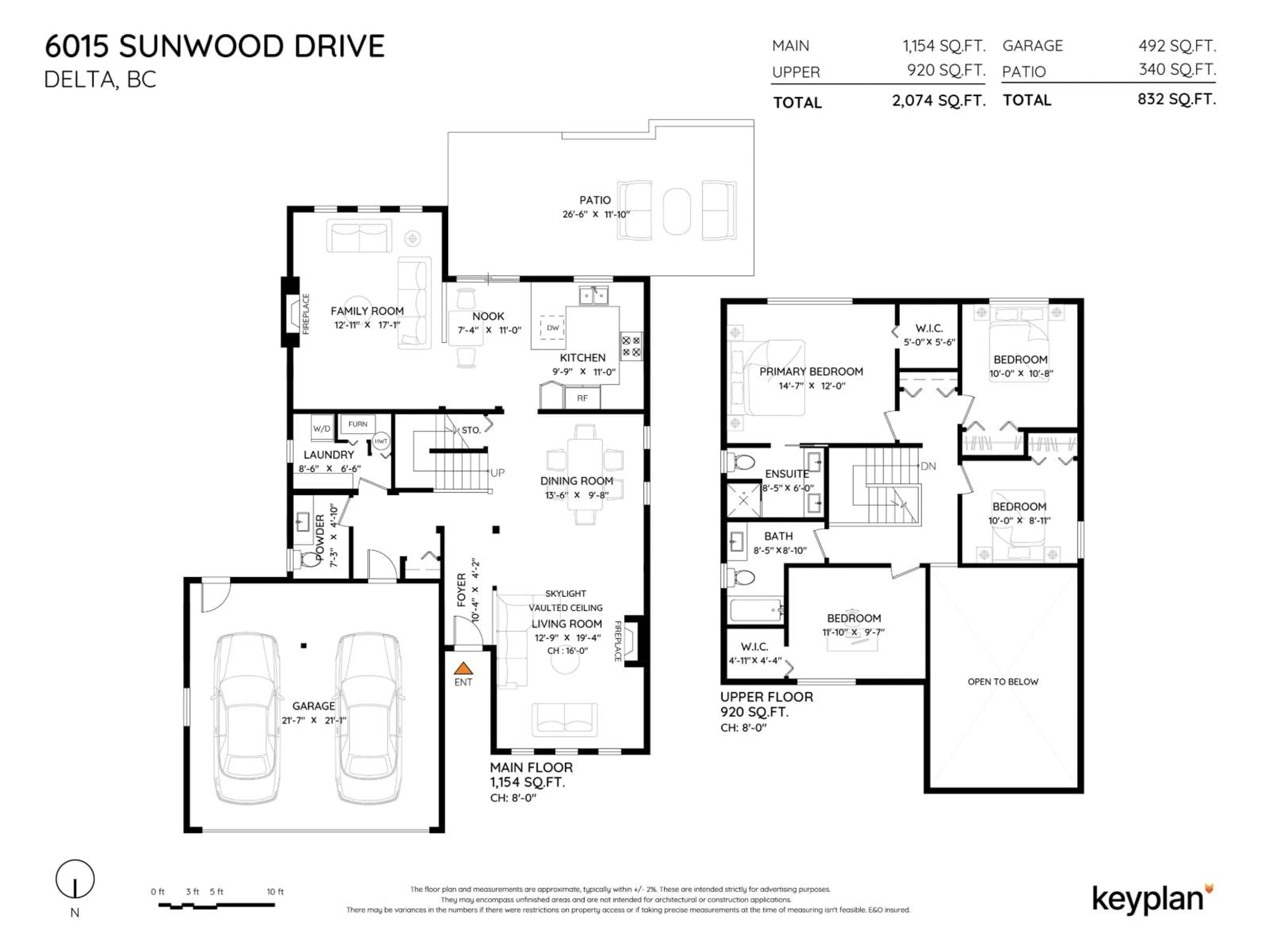Floor plan for 6015 SUNWOOD DRIVE, Delta British Columbia V4E2Y7