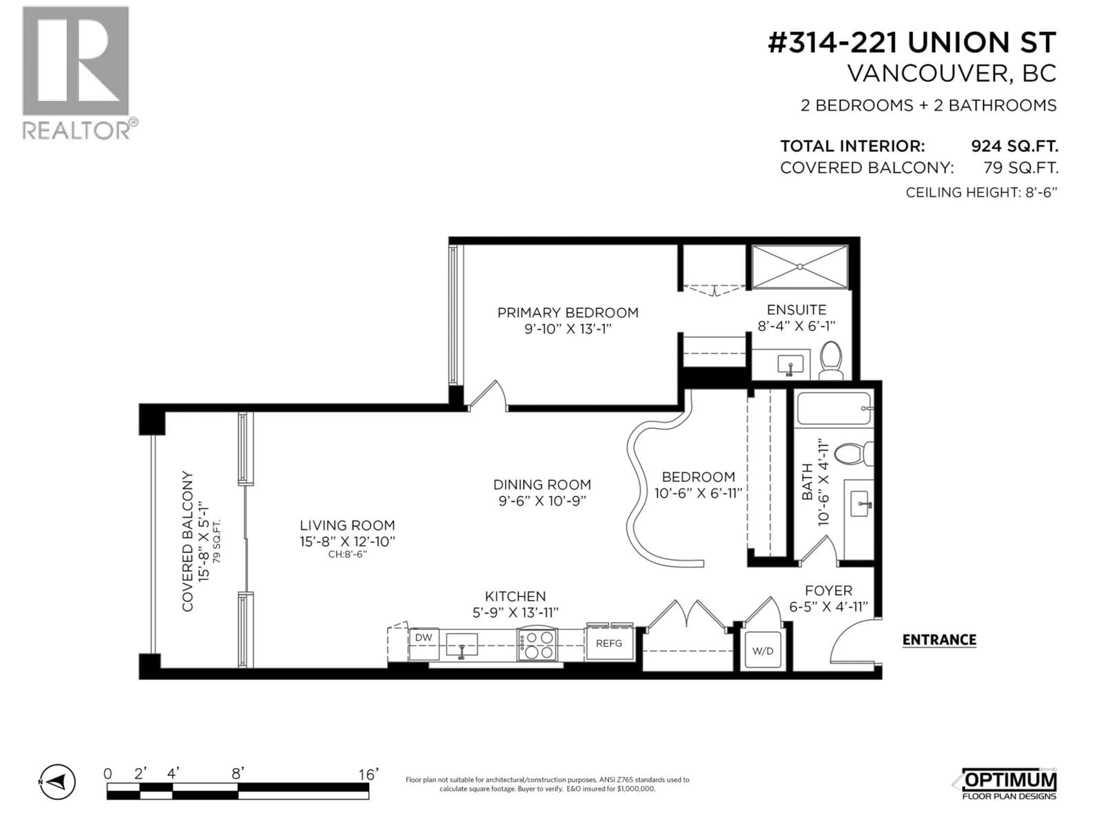 Floor plan for 314 - 221 UNION STREET, Vancouver British Columbia V6A0B4
