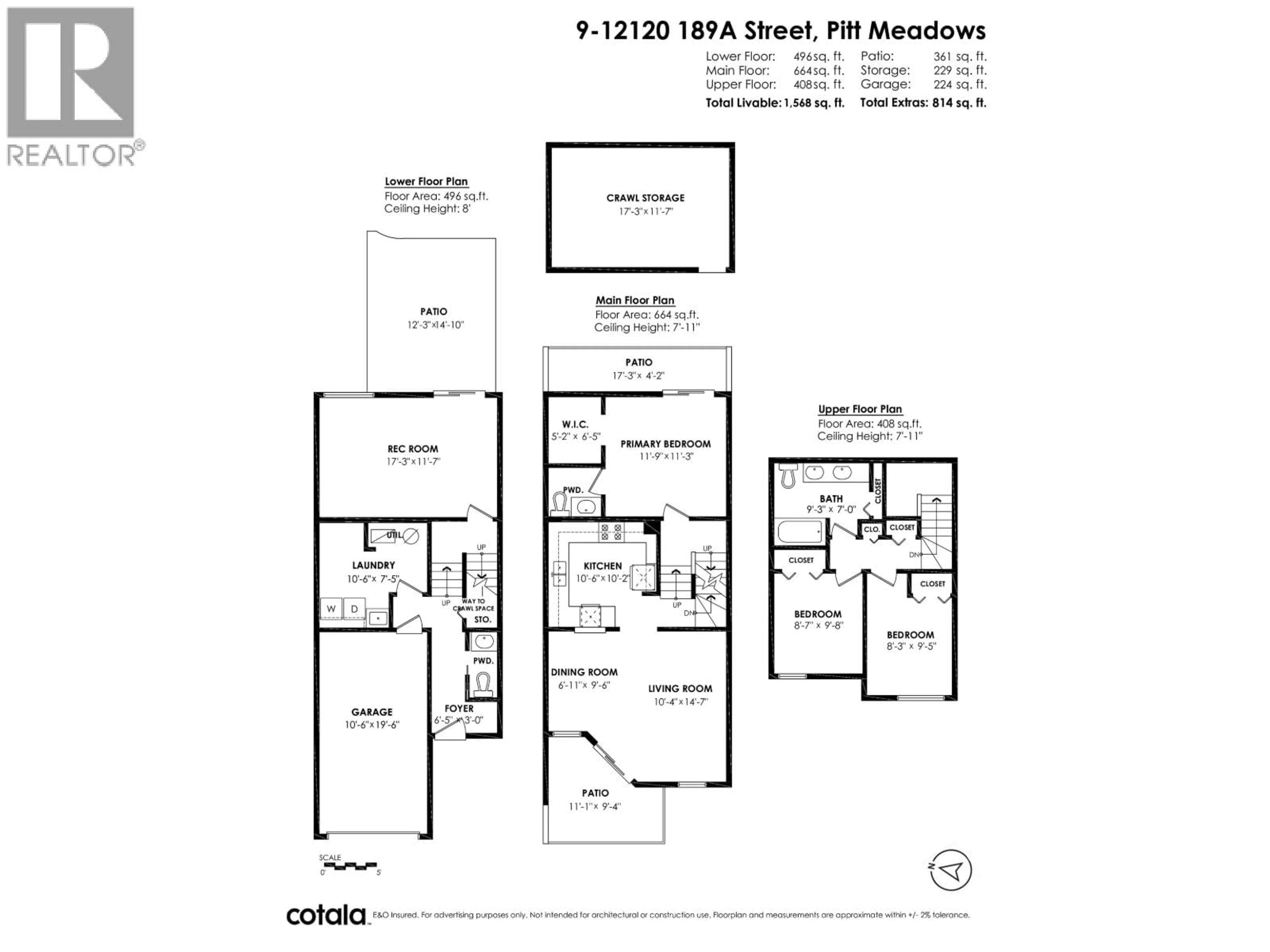 Floor plan for 9 - 12120 189A STREET, Pitt Meadows British Columbia V3Y1V4