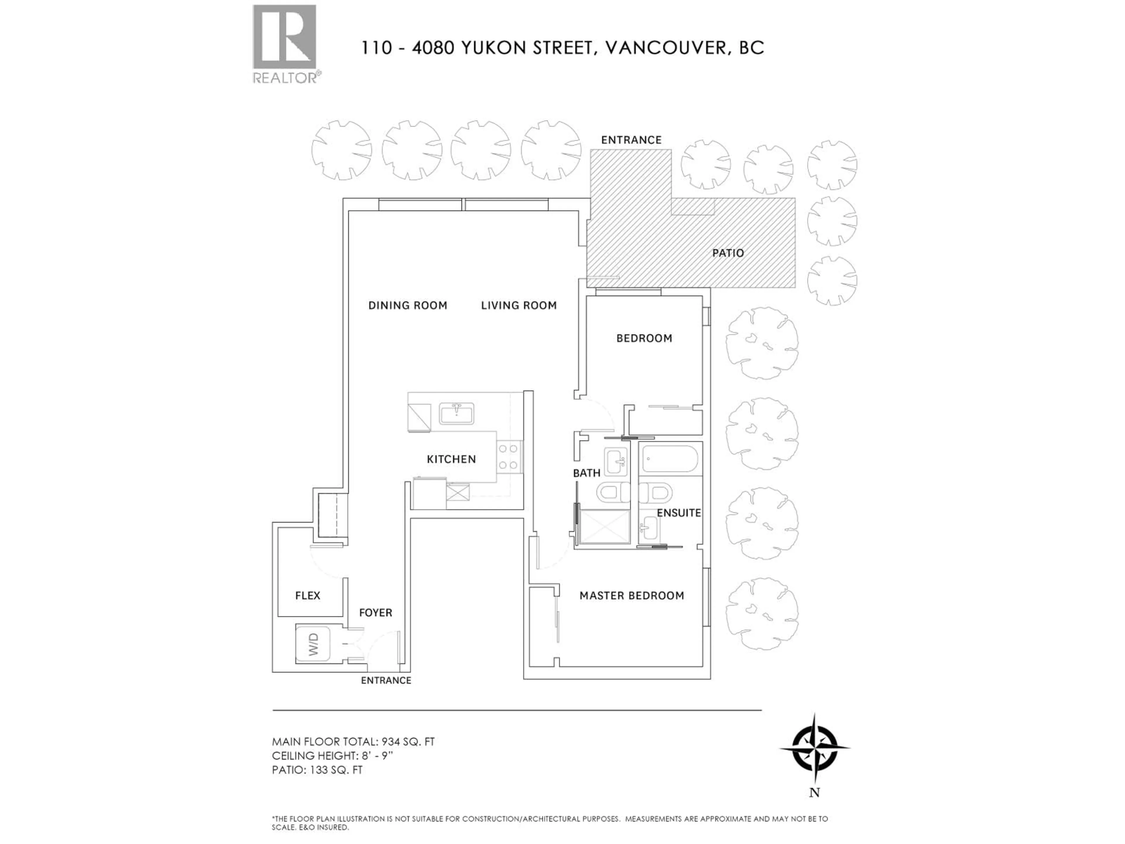 Floor plan for 110 - 4080 YUKON STREET, Vancouver British Columbia V5Y0L4