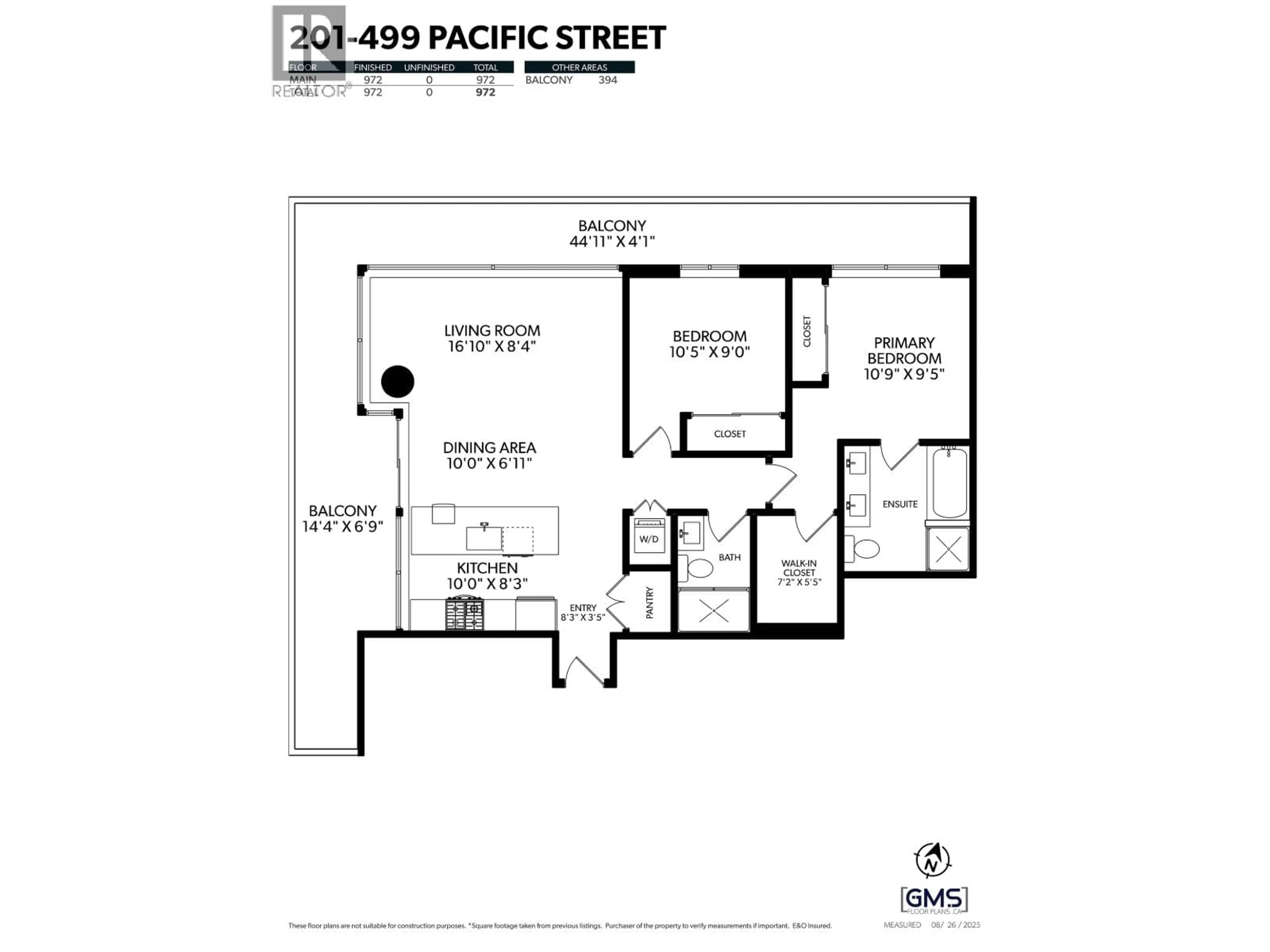 Floor plan for 201 - 499 PACIFIC STREET, Vancouver British Columbia V6B0N4