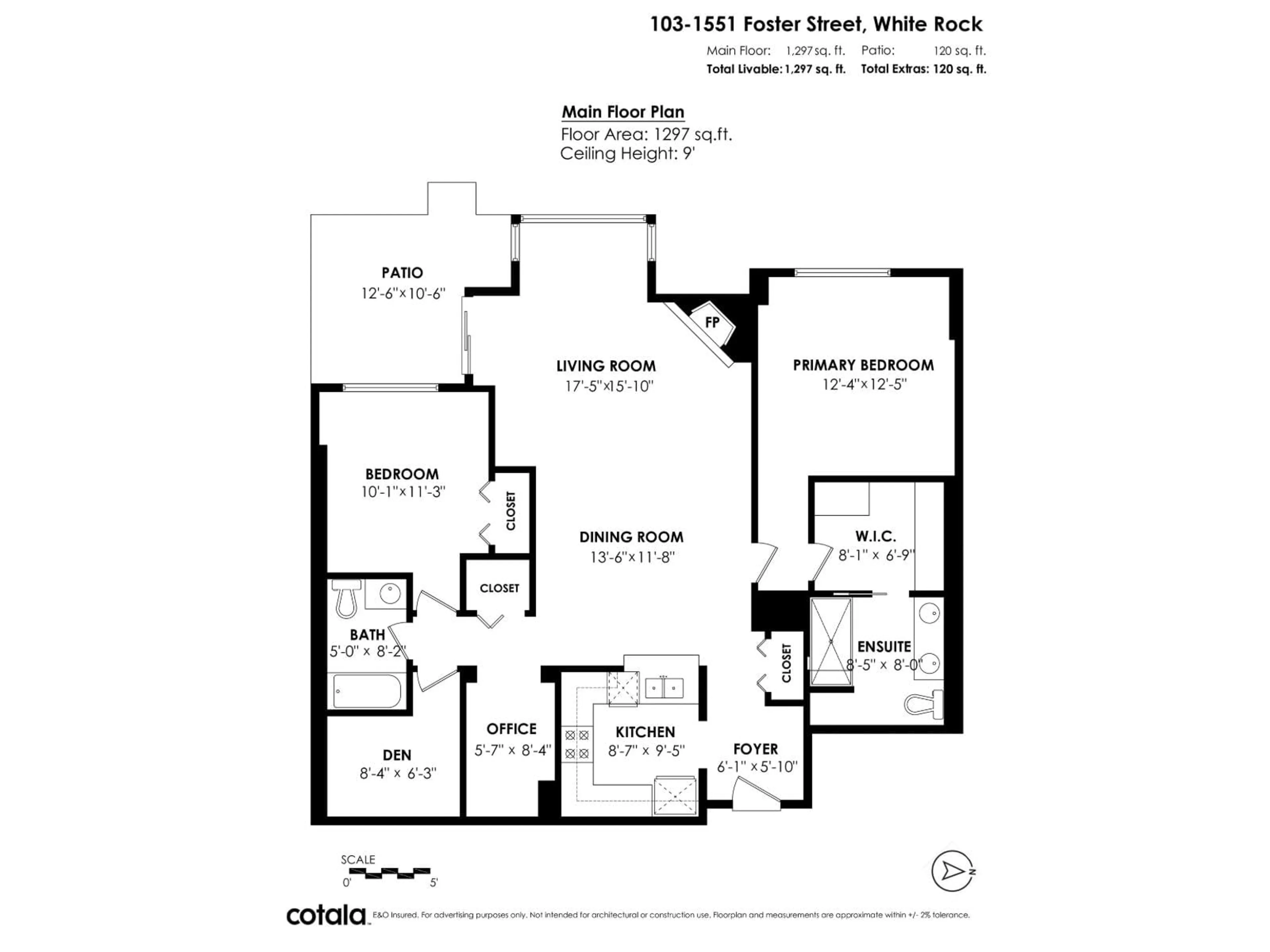 Floor plan for 103 - 1551 FOSTER STREET, White Rock British Columbia V4B5M1