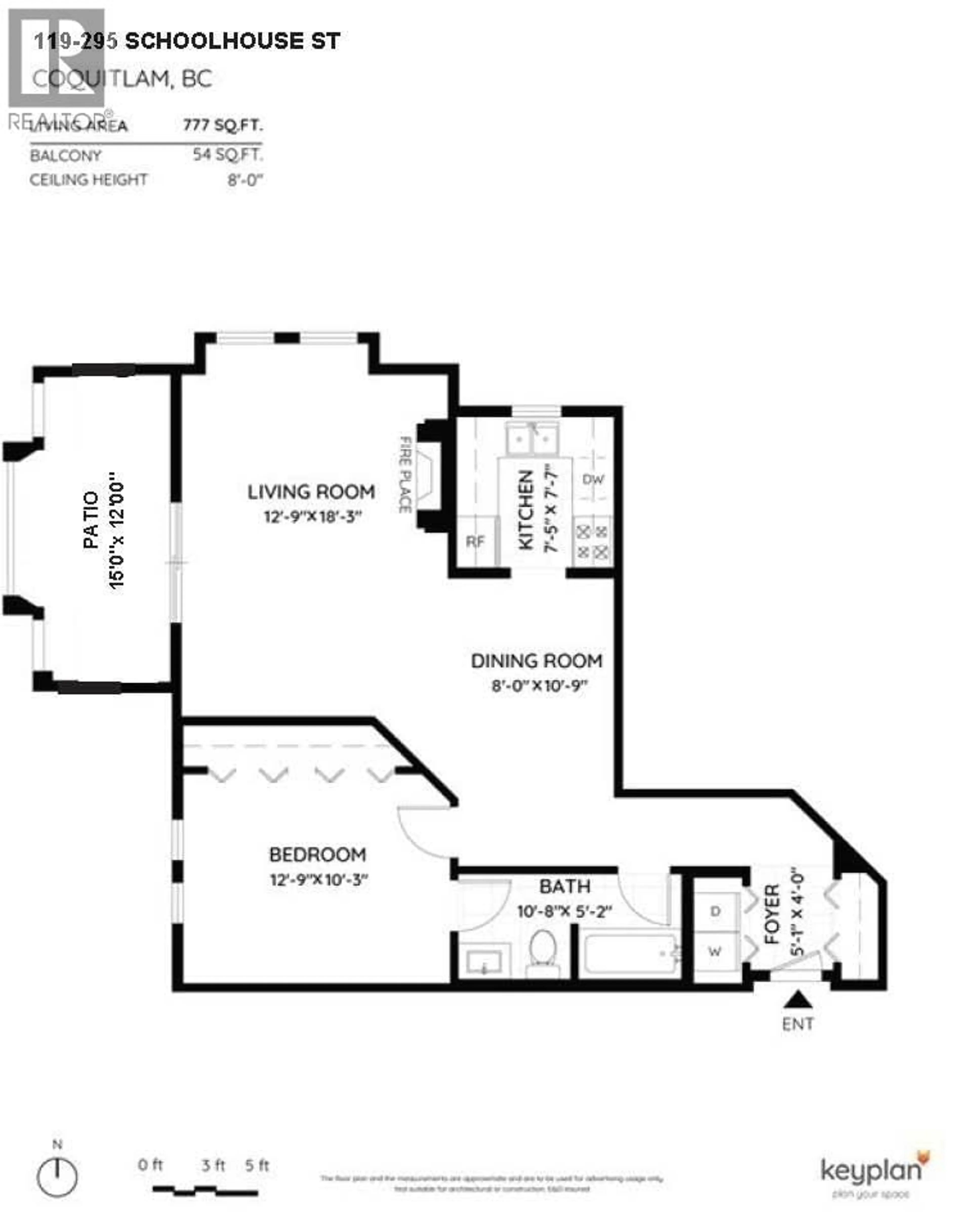 Floor plan for 119 - 295 SCHOOLHOUSE STREET, Coquitlam British Columbia V3K6X5
