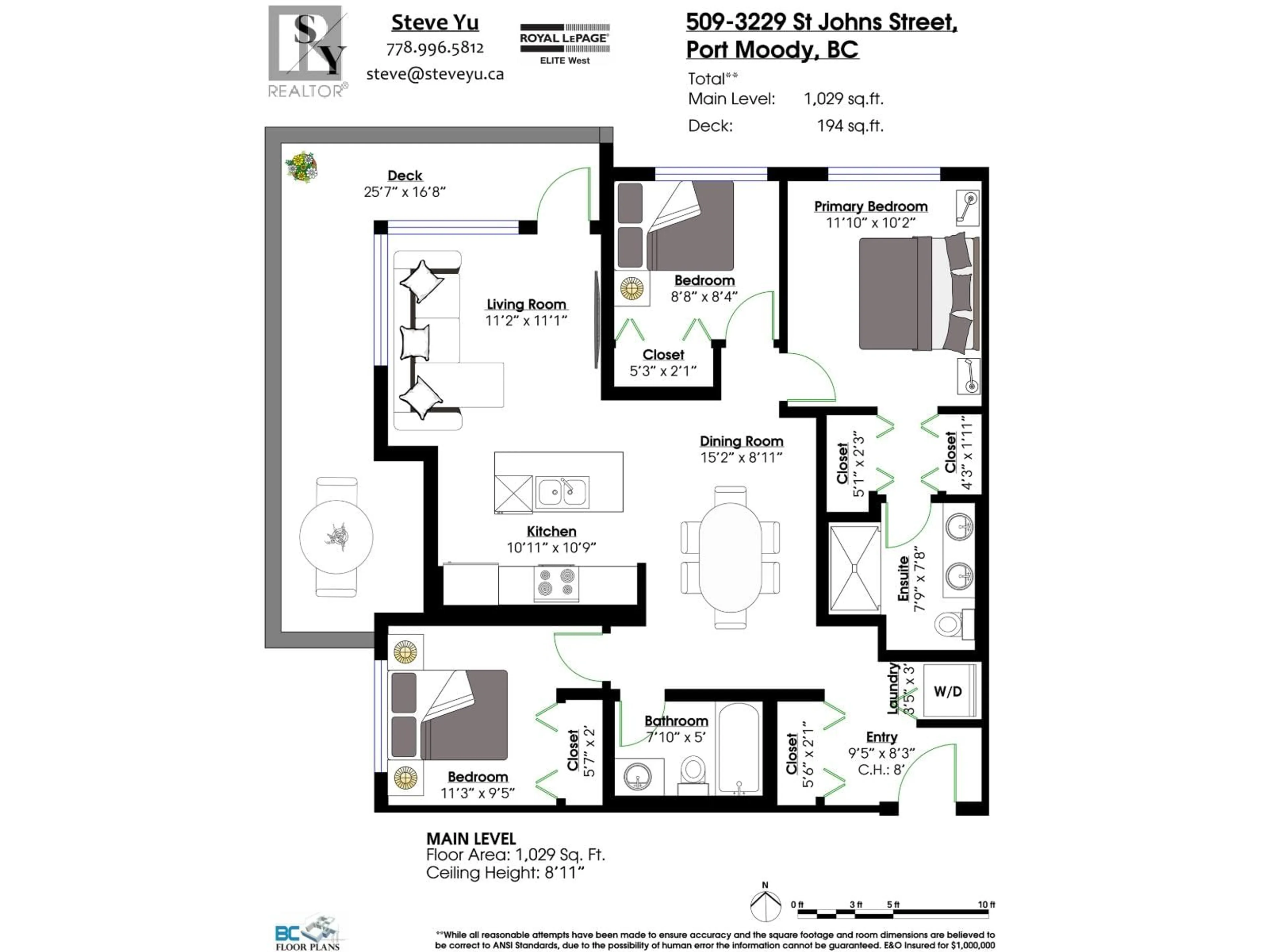 Floor plan for 509 - 3229 ST JOHNS STREET, Port Moody British Columbia V3H0M4