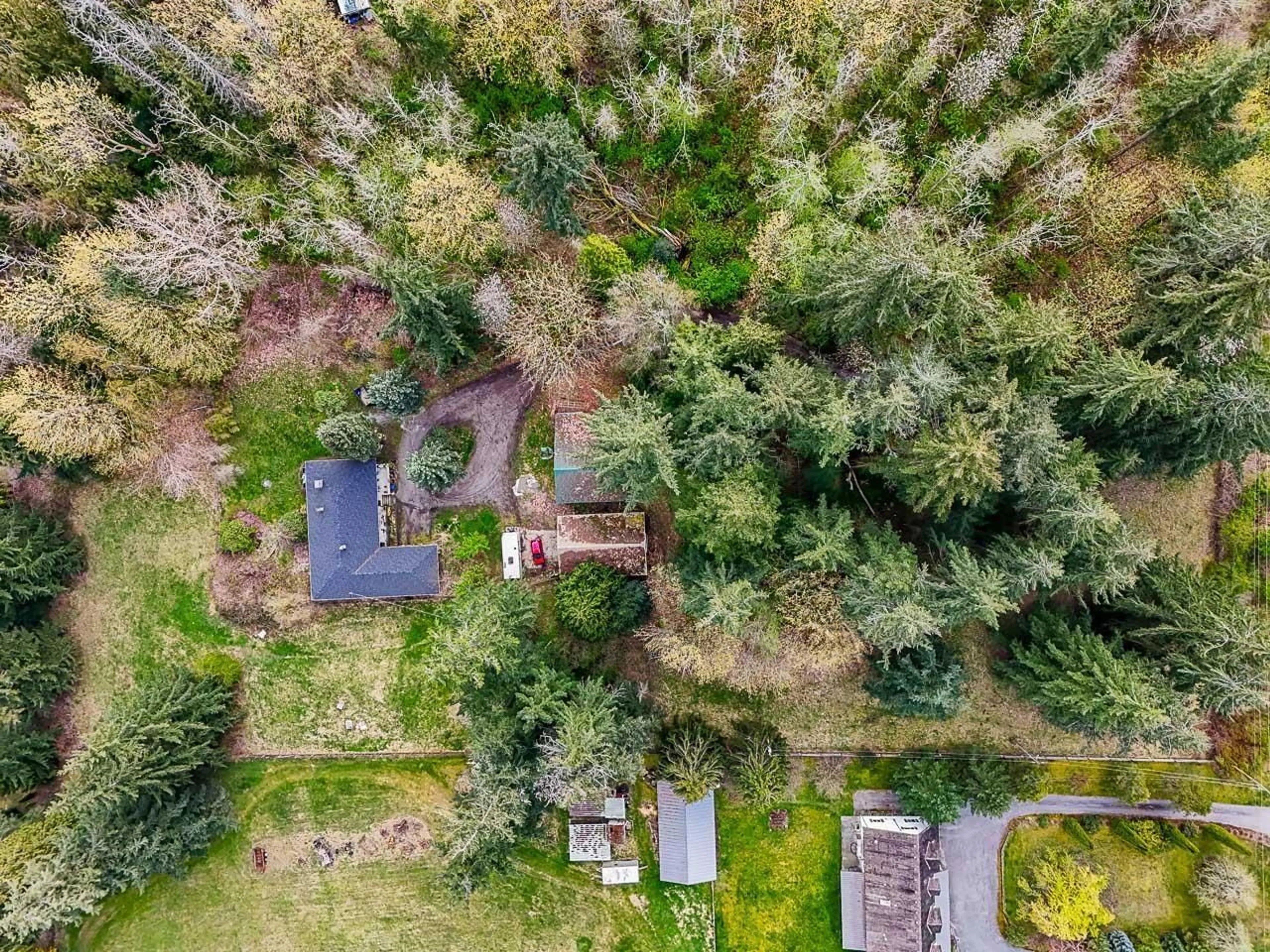 A pic from outside/outdoor area/front of a property/back of a property/a pic from drone, forest/trees view for 18495 0 AVENUE, Surrey British Columbia V3Z9R9