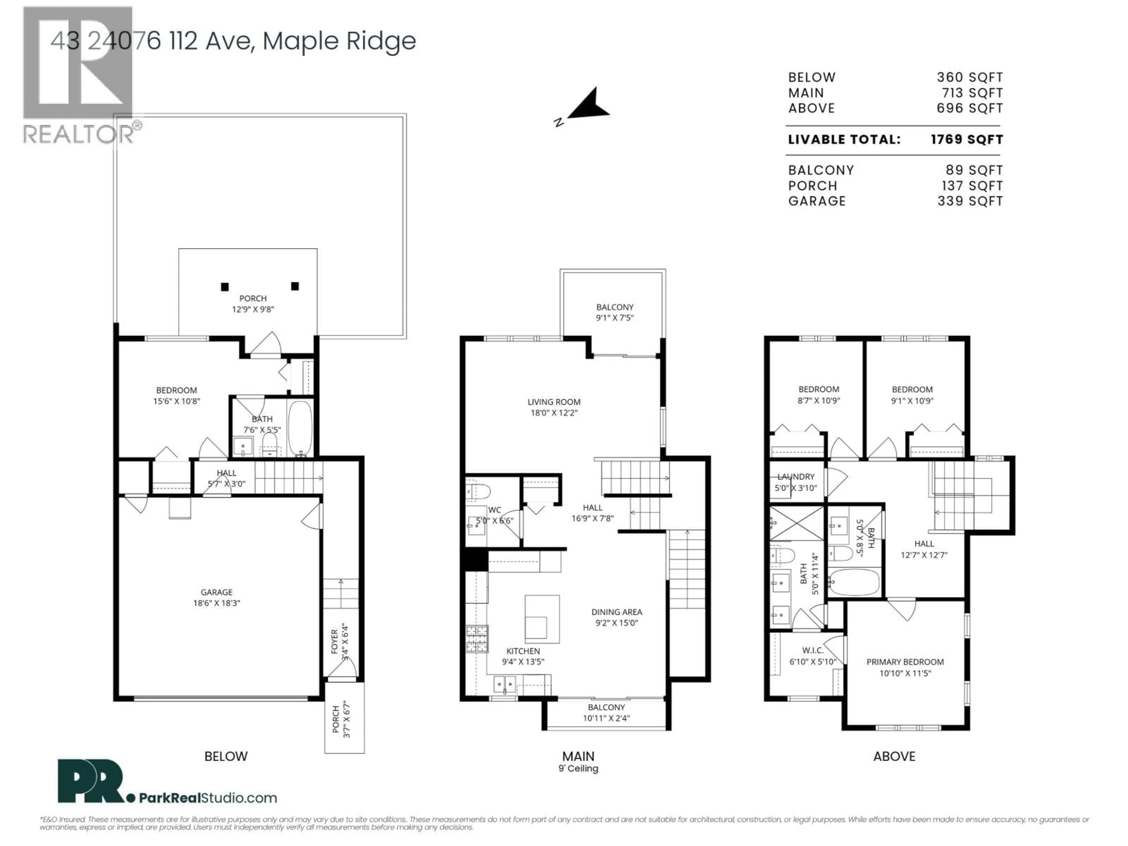 Floor plan for 43 - 24076 112 AVENUE, Maple Ridge British Columbia V2W0K2