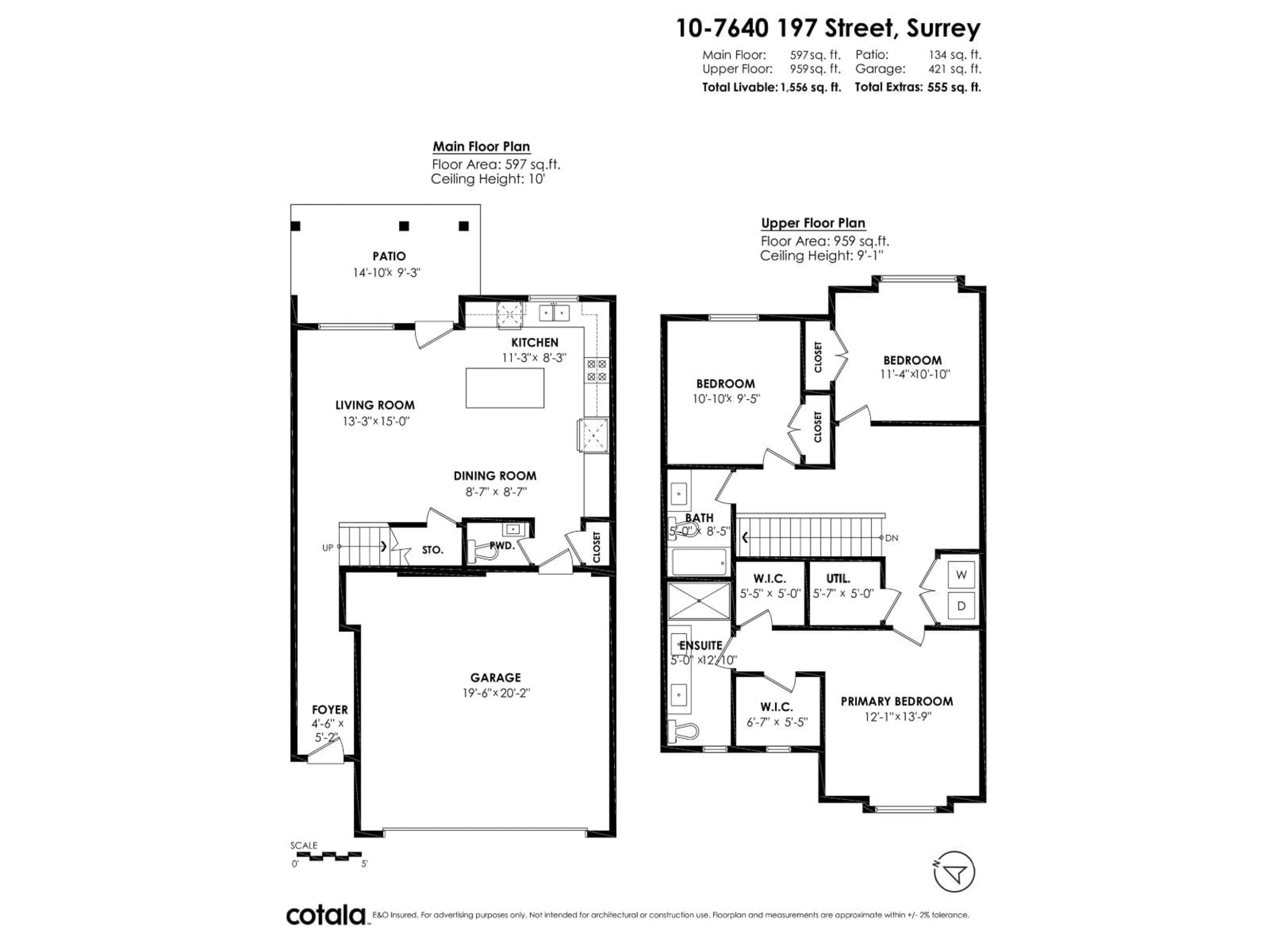 Floor plan for 10 - 7640 197 STREET, Langley British Columbia V2Y3W2