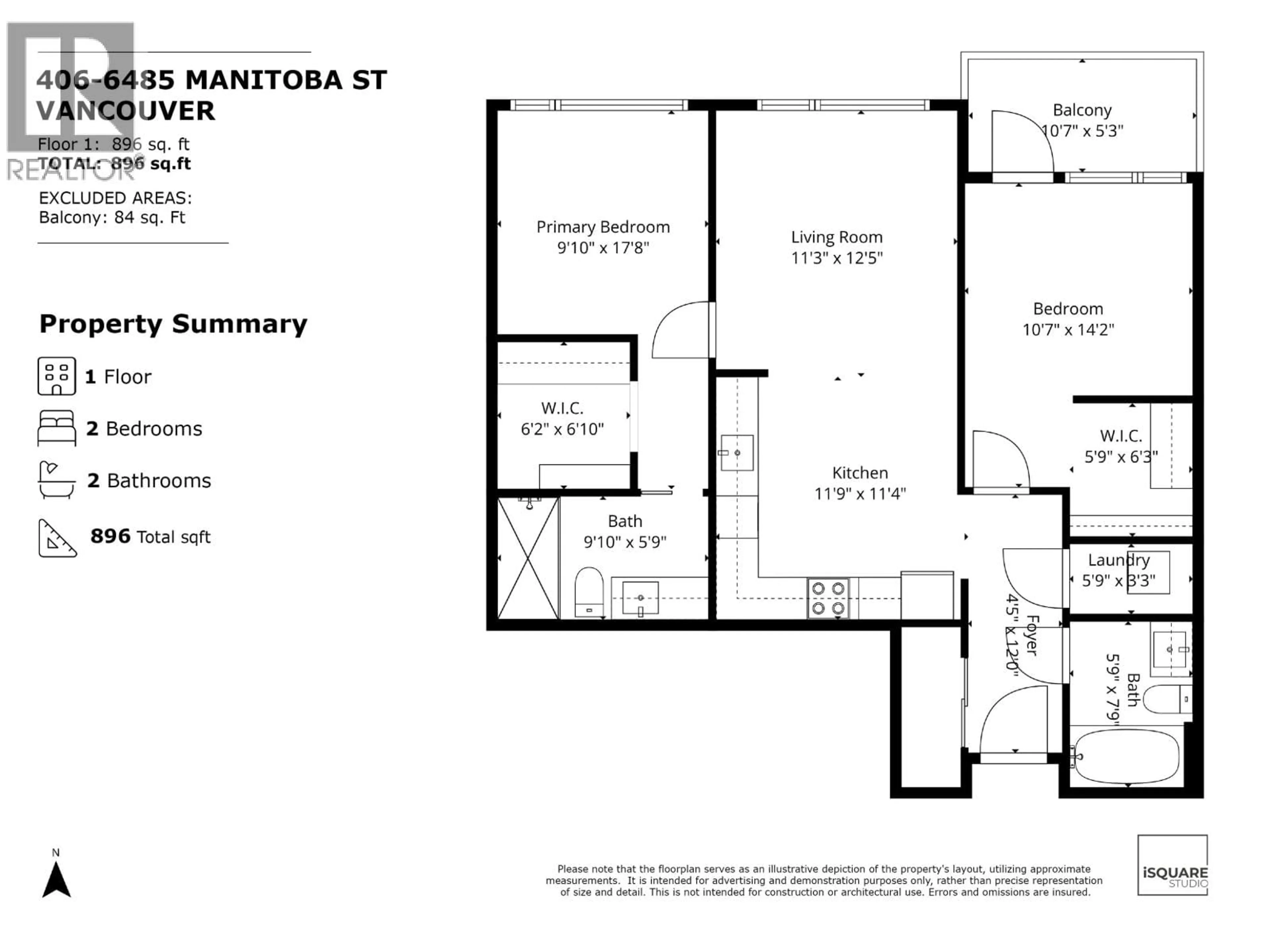 Floor plan for 406 - 6485 MANITOBA STREET, Vancouver British Columbia V5Y0P7