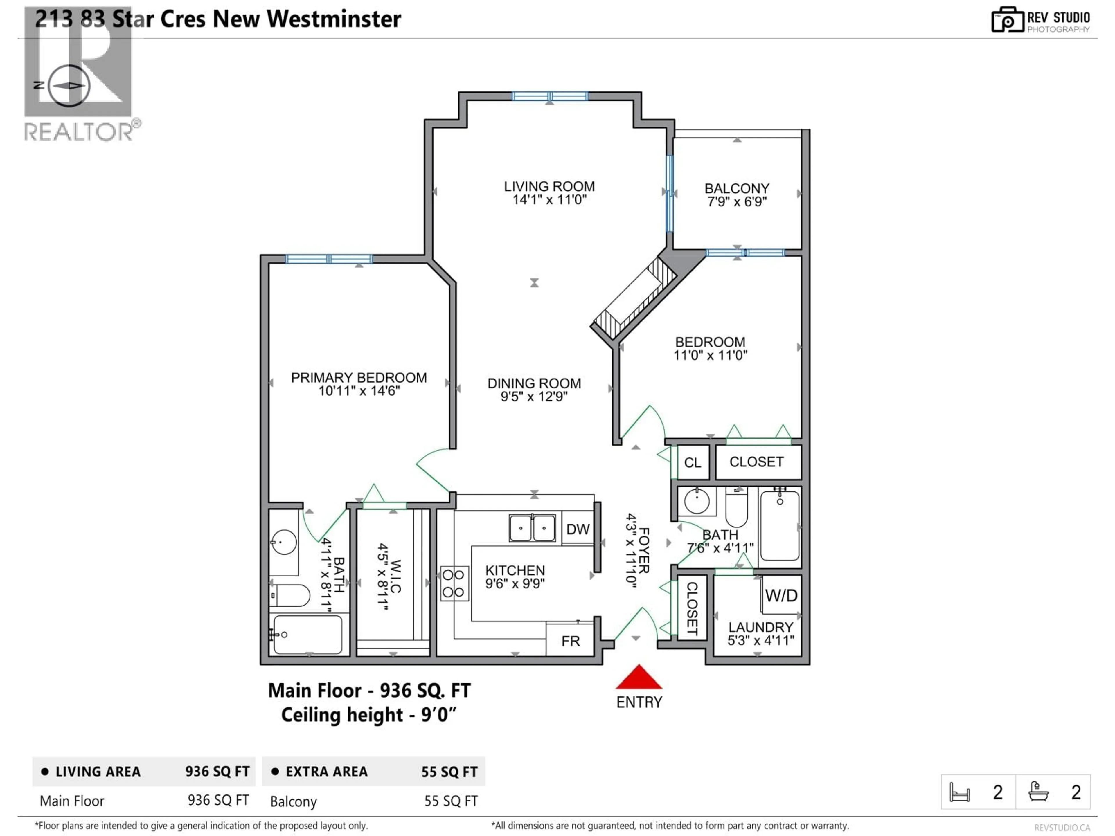 Floor plan for 213 - 83 STAR CRESCENT, New Westminster British Columbia V3M6X8
