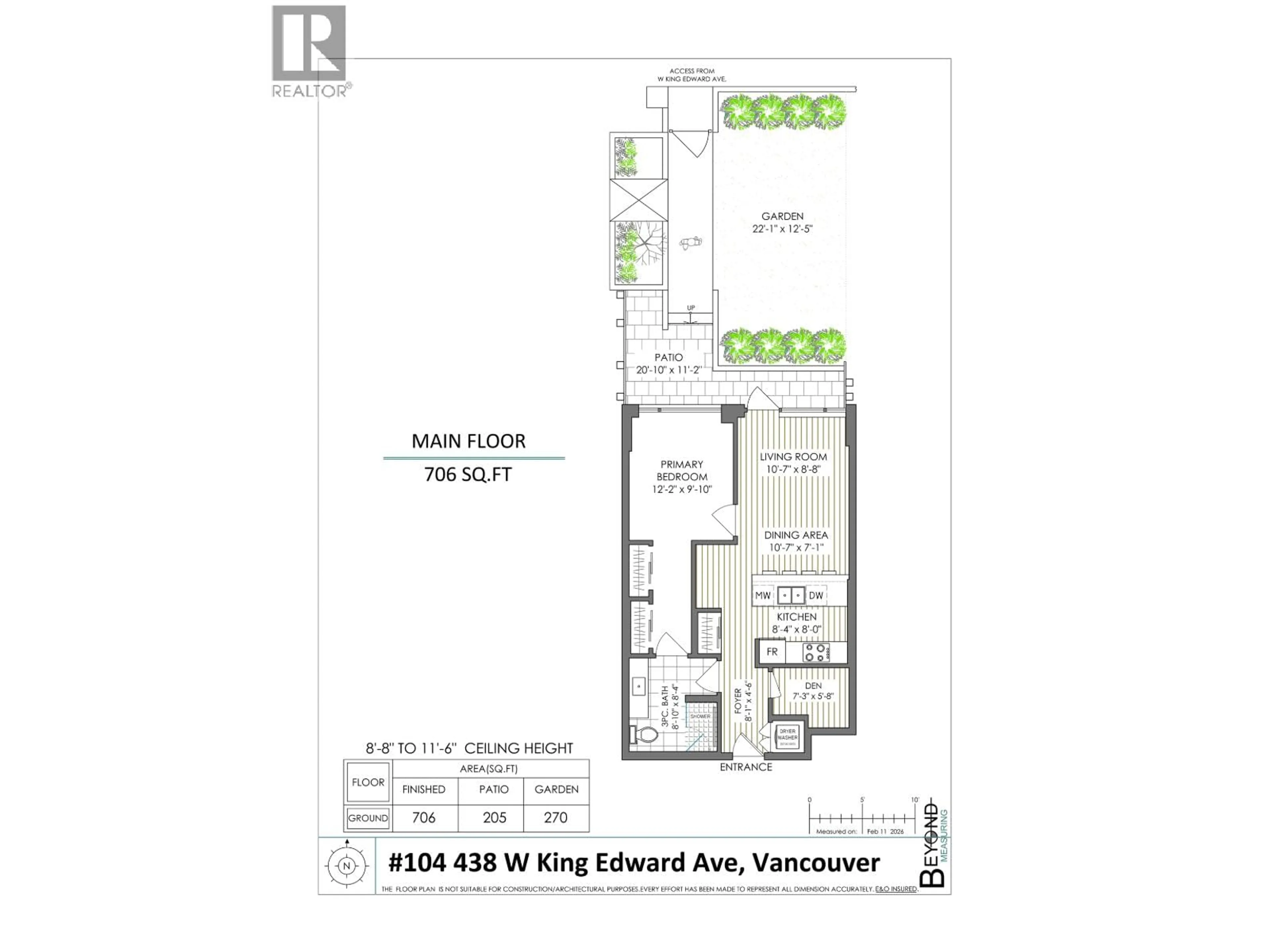 Floor plan for 104 - 438 KING EDWARD AVENUE, Vancouver British Columbia V5Y0M5